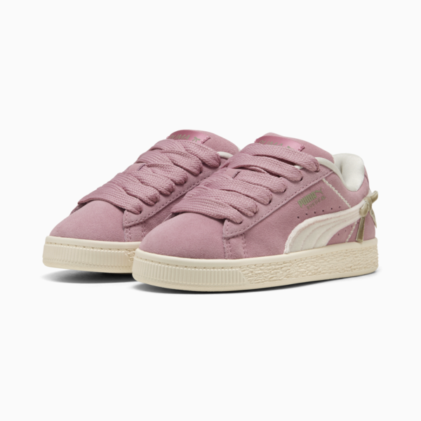 Bowtique Suede XL Sneakers Kids, Poised Pink-Frosted Ivory, large-MEX