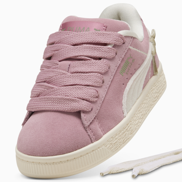 Bowtique Suede XL Sneakers Kids, Poised Pink-Frosted Ivory, large-MEX
