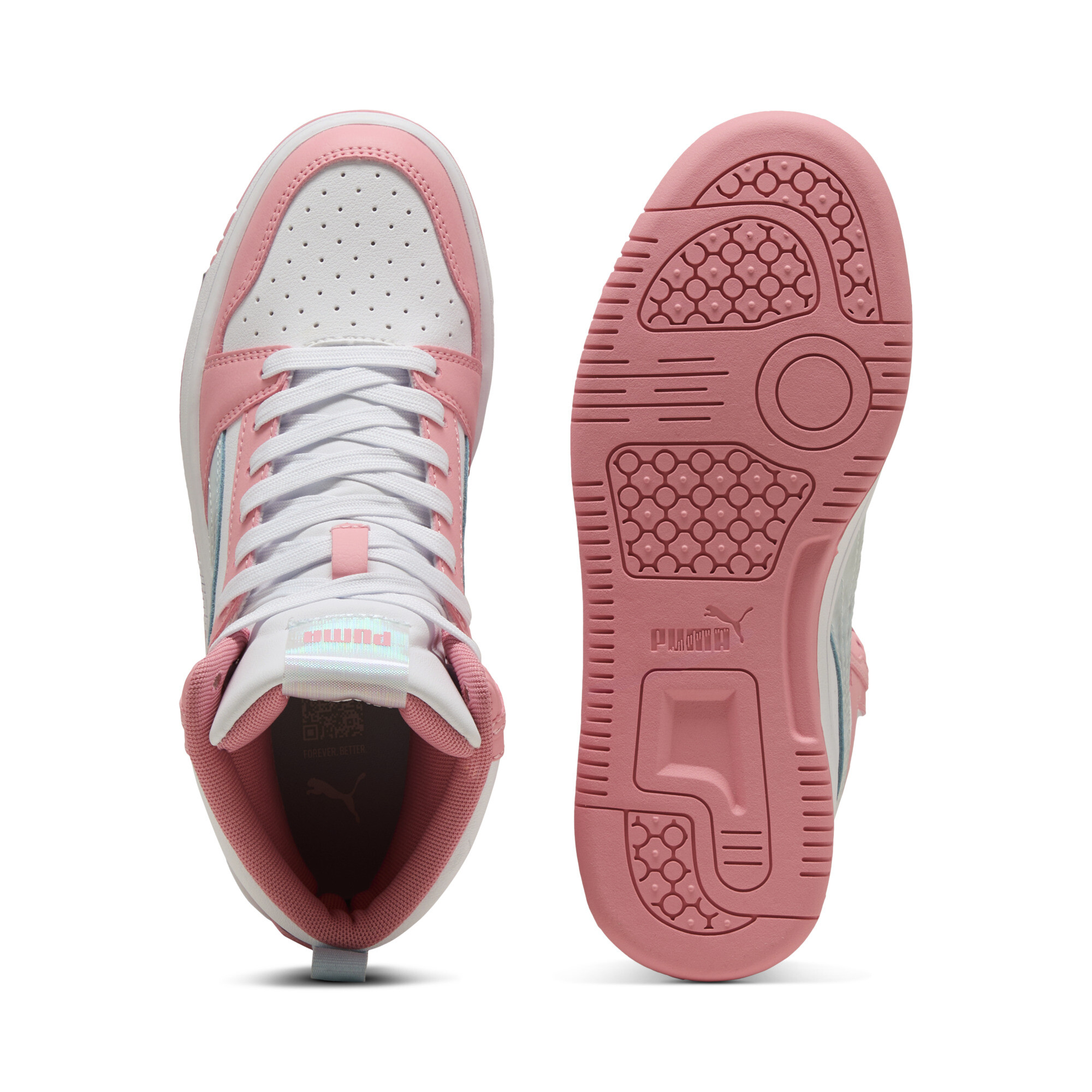 PUMA Rebound V6 Mid Space Belle sneakers voor Dames, Roze/Wit, Maat 37 thumbnail 4