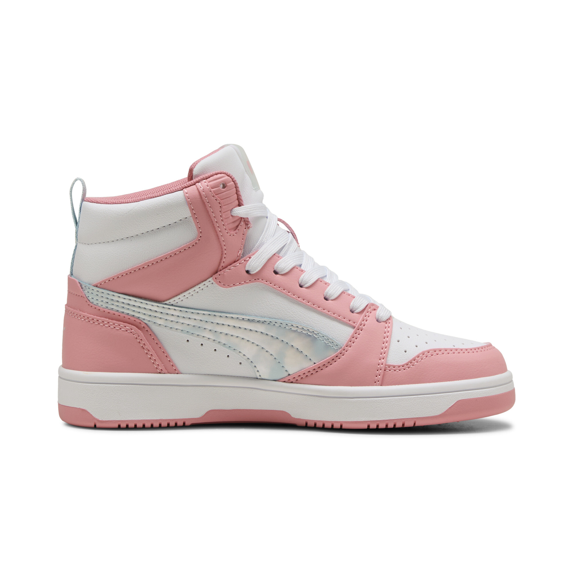 PUMA Rebound V6 Mid Space Belle sneakers voor Dames, Roze/Wit, Maat 37 thumbnail 3