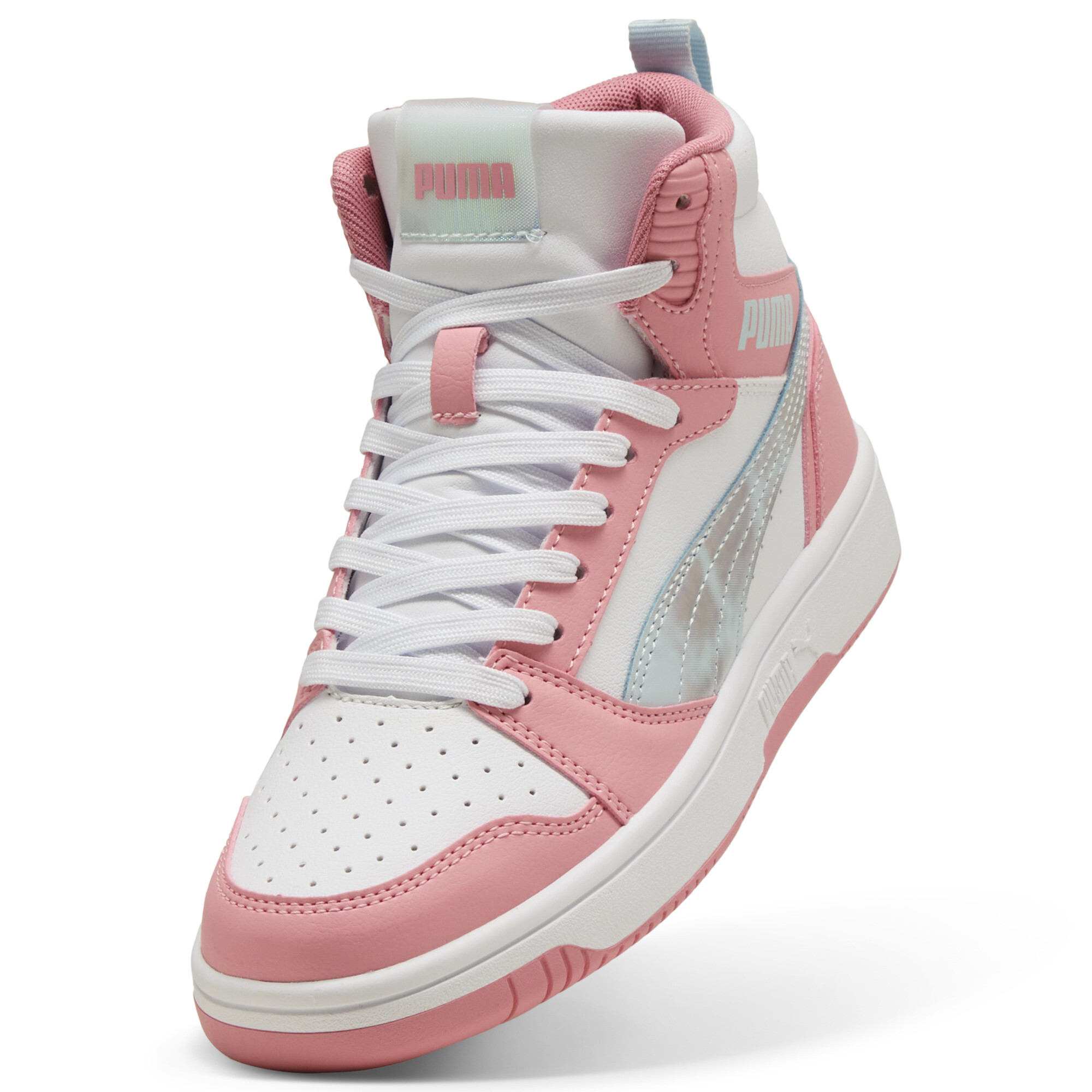 PUMA Rebound V6 Mid Space Belle sneakers voor Dames, Roze/Wit, Maat 37 thumbnail 2