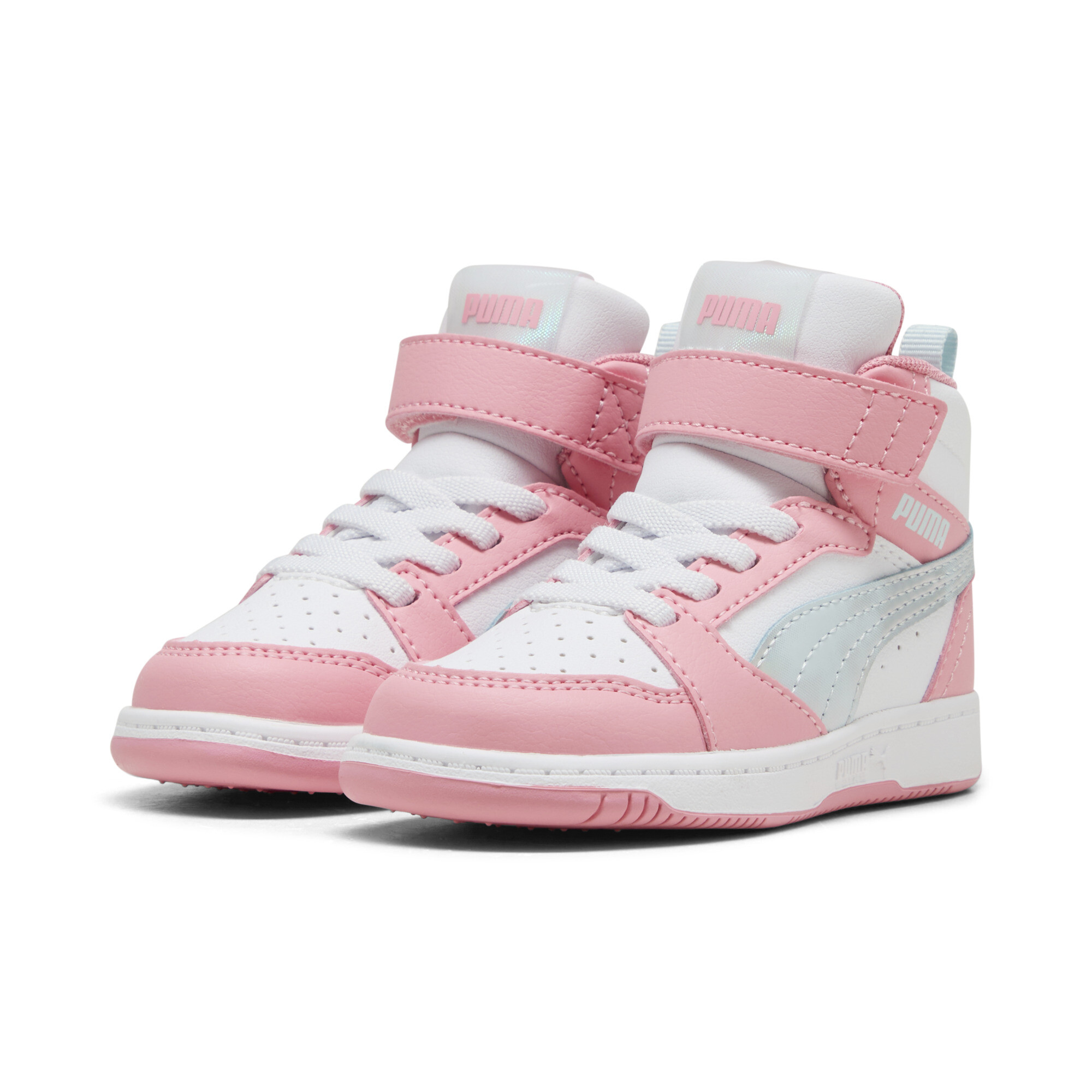PUMA Rebound V6 Mid Space Belle sneakers voor Dames, Roze/Wit, Maat 22 thumbnail 6
