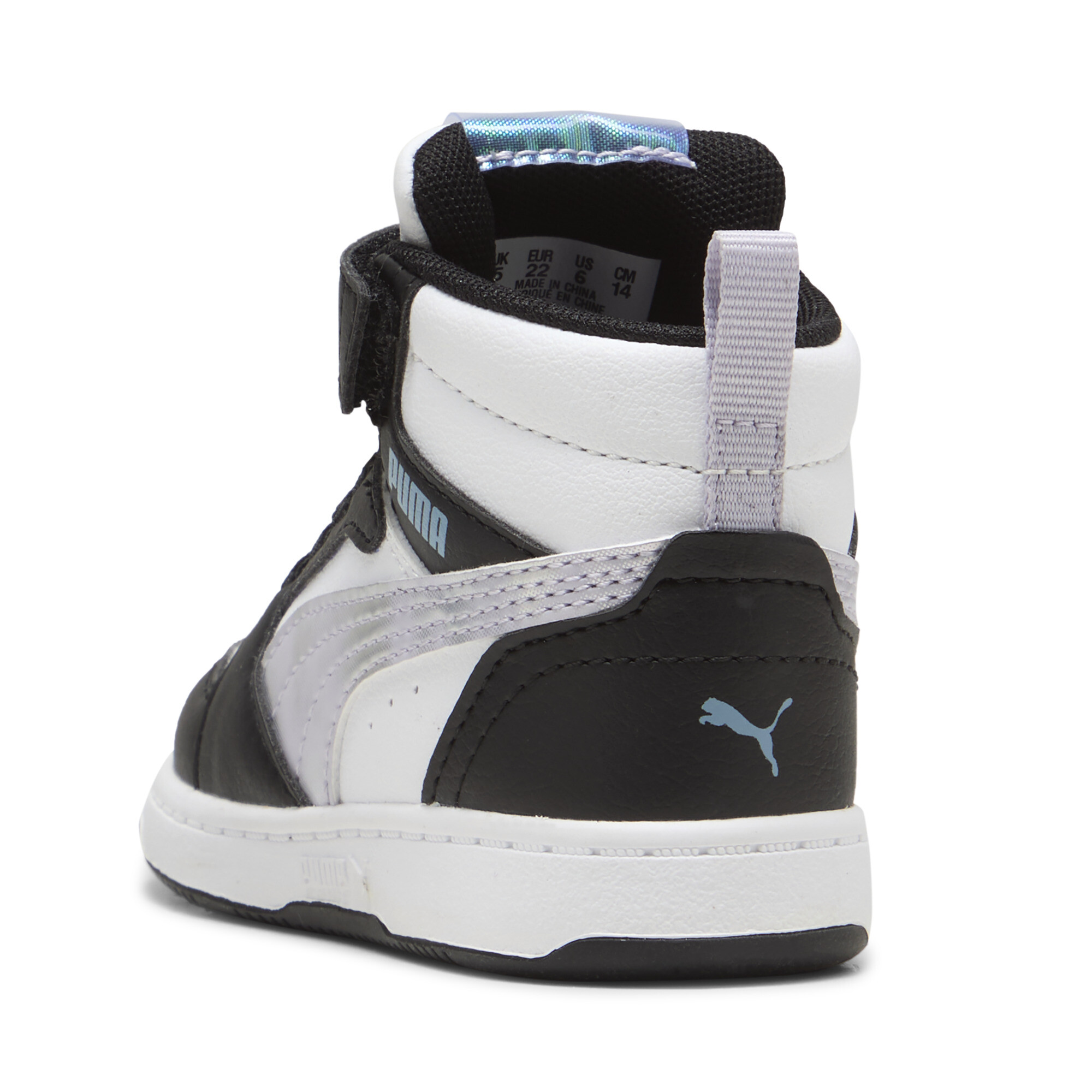 PUMA Rebound V6 Mid Space Belle sneakers voor Dames, Zwart/Wit, Maat 22 thumbnail 5