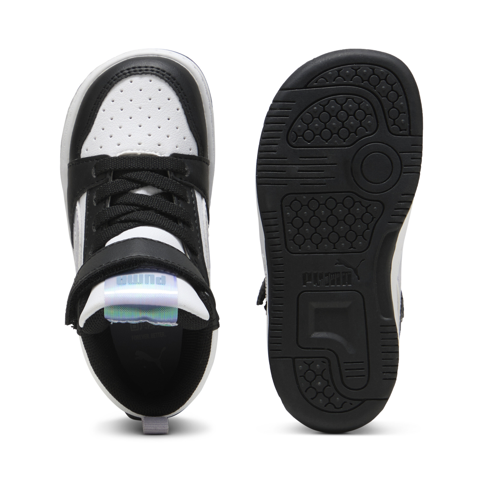 PUMA Rebound V6 Mid Space Belle sneakers voor Dames, Zwart/Wit, Maat 22 thumbnail 4