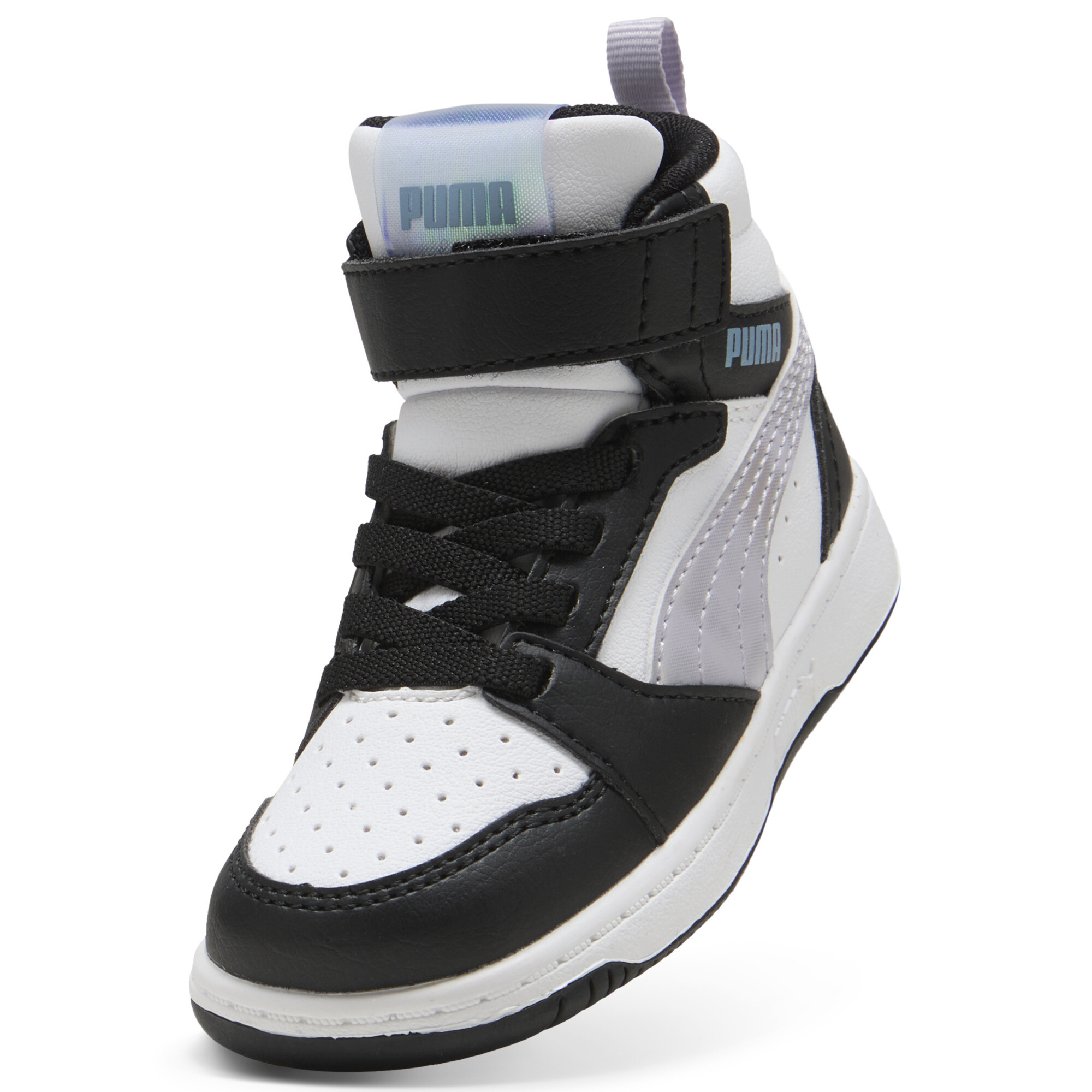 PUMA Rebound V6 Mid Space Belle sneakers voor Dames, Zwart/Wit, Maat 22 thumbnail 2