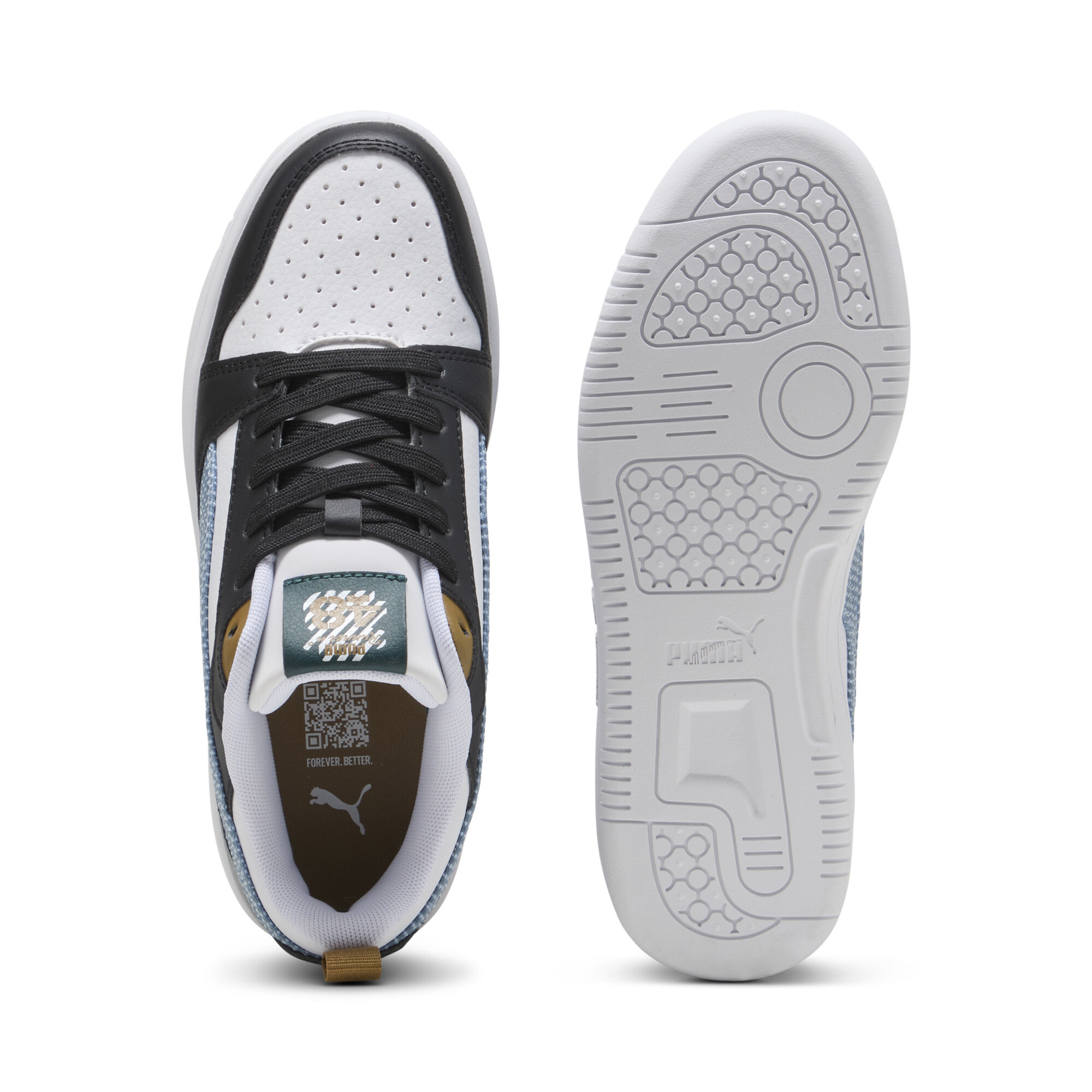 PUMA Rebound V6 Low Run Fun sneakers, Groen/Zwart, Maat 37,5 thumbnail 4