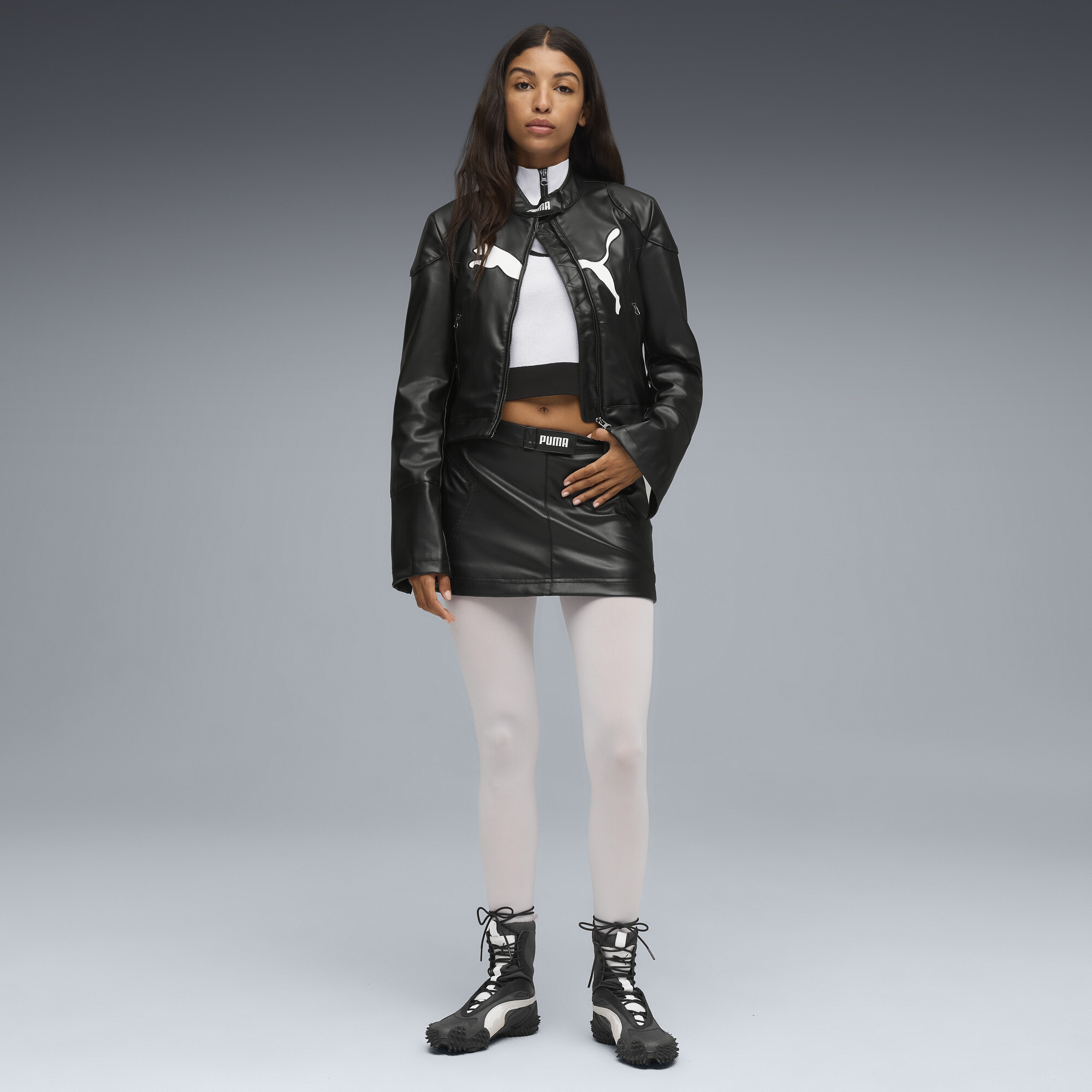 PUMA Mostro mid-boots voor Dames, Zwart/Wit, Maat 36 thumbnail 7