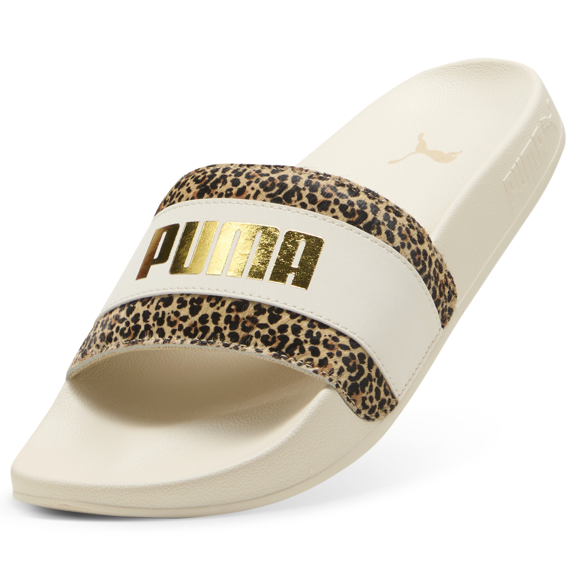 PUMA Leadcat 2.0 Animal Flair badslippers voor Dames, Goud, Maat 39 thumbnail 2