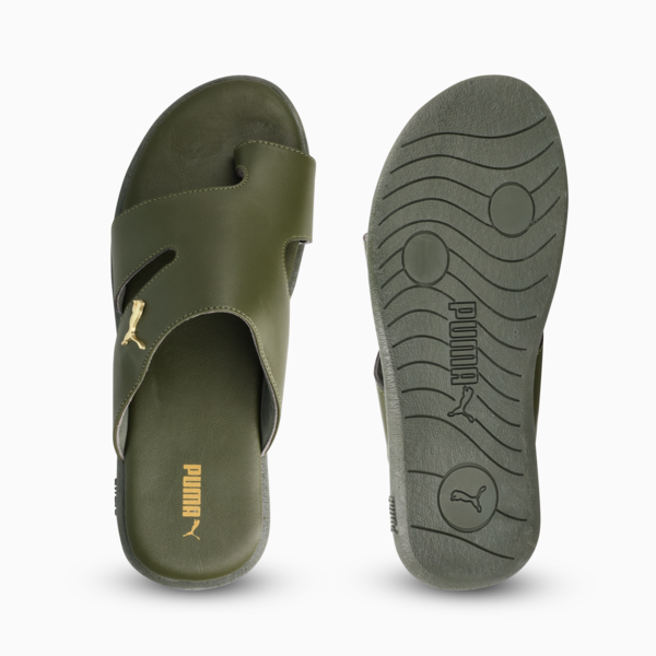 Sporty Magnet TW Slides Men, Dark Olive-PUMA Gold, large-ZAF