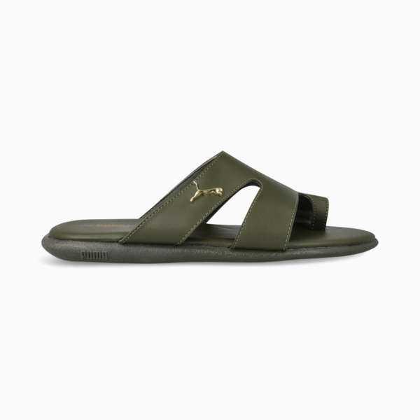 Sporty Magnet TW Slides Men, Dark Olive-PUMA Gold, large-ZAF