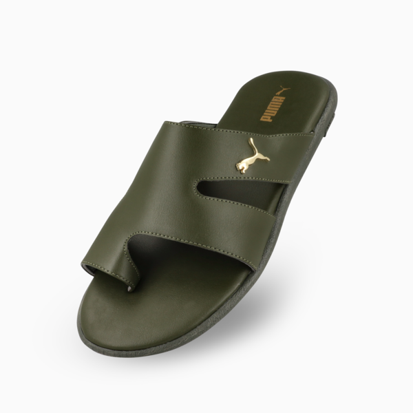 Sporty Magnet TW Slides Men, Dark Olive-PUMA Gold, large-ZAF