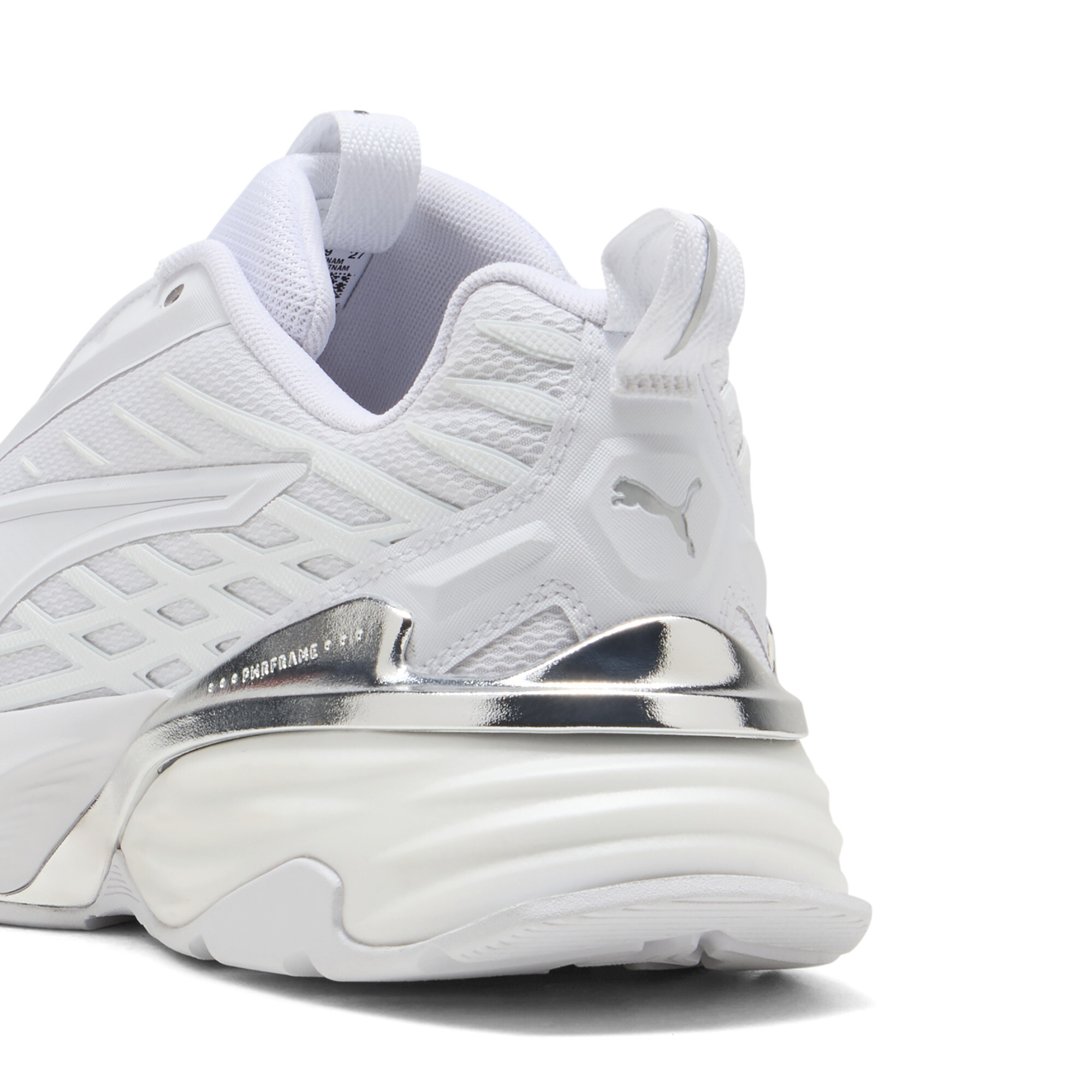 PUMA Fade uniseks sneakers, Wit/Zilver, Maat 38,5 thumbnail 5