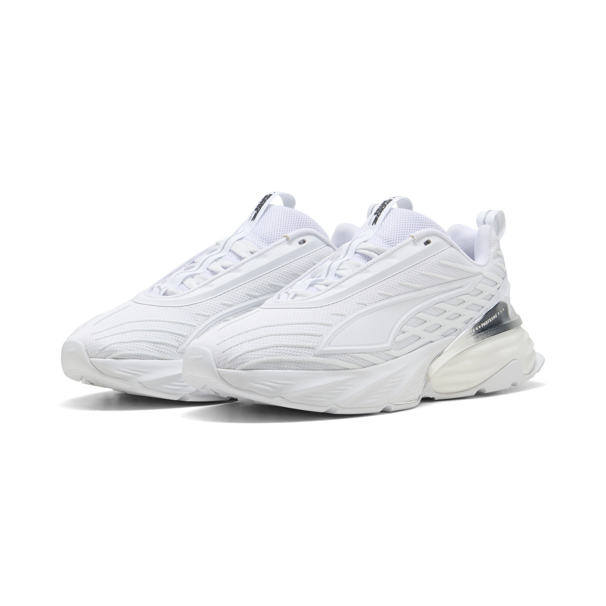 PUMA Fade uniseks sneakers, Wit/Zilver, Maat 38,5 thumbnail 6
