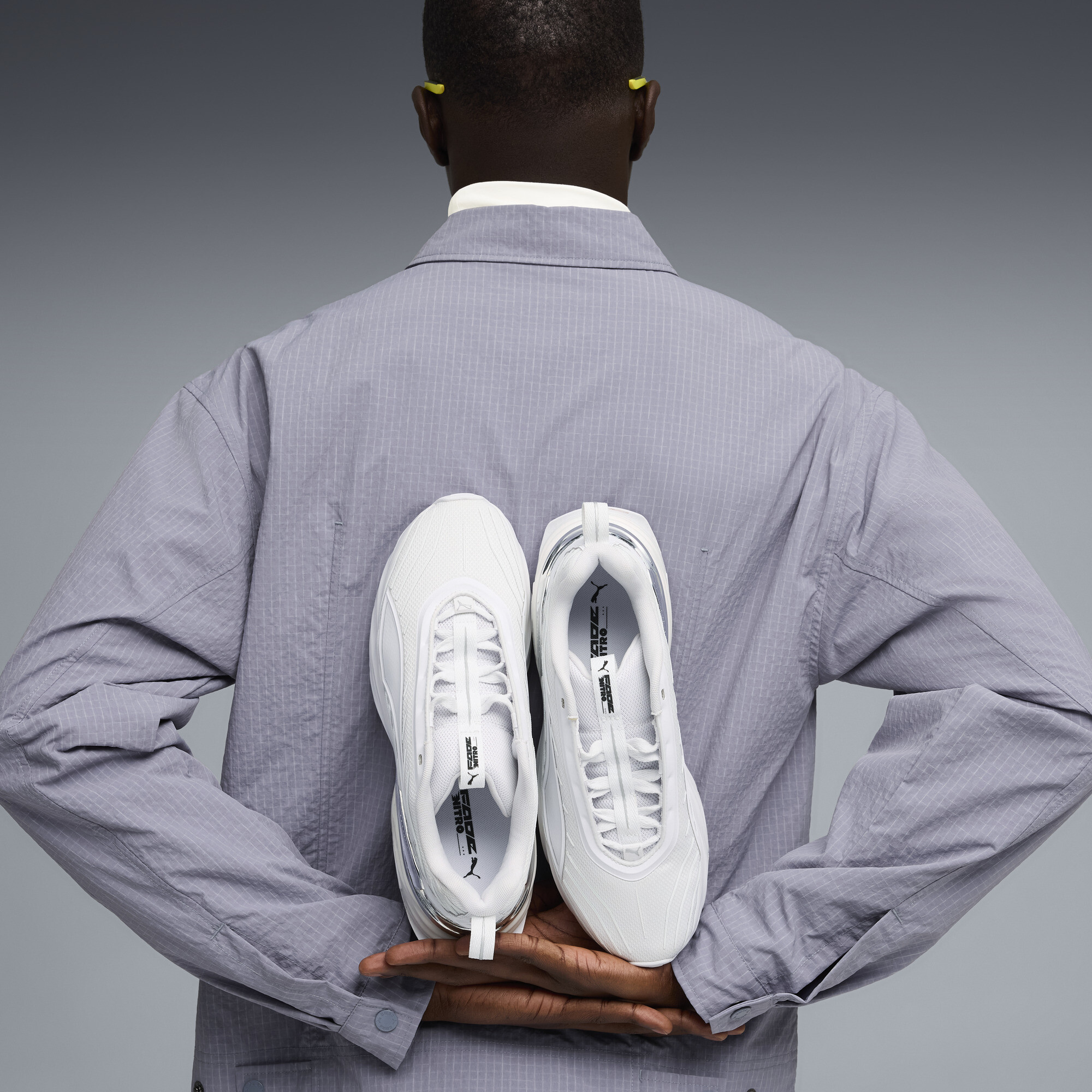 PUMA Fade uniseks sneakers, Wit/Zilver, Maat 38,5 thumbnail 8