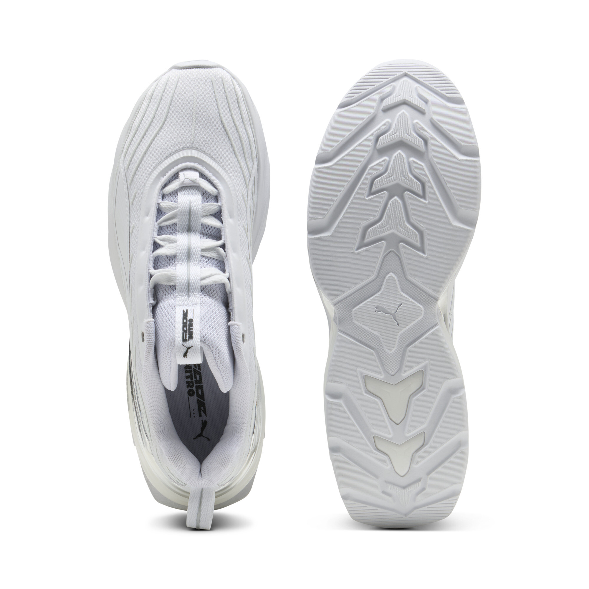 PUMA Fade uniseks sneakers, Wit/Zilver, Maat 38,5 thumbnail 4