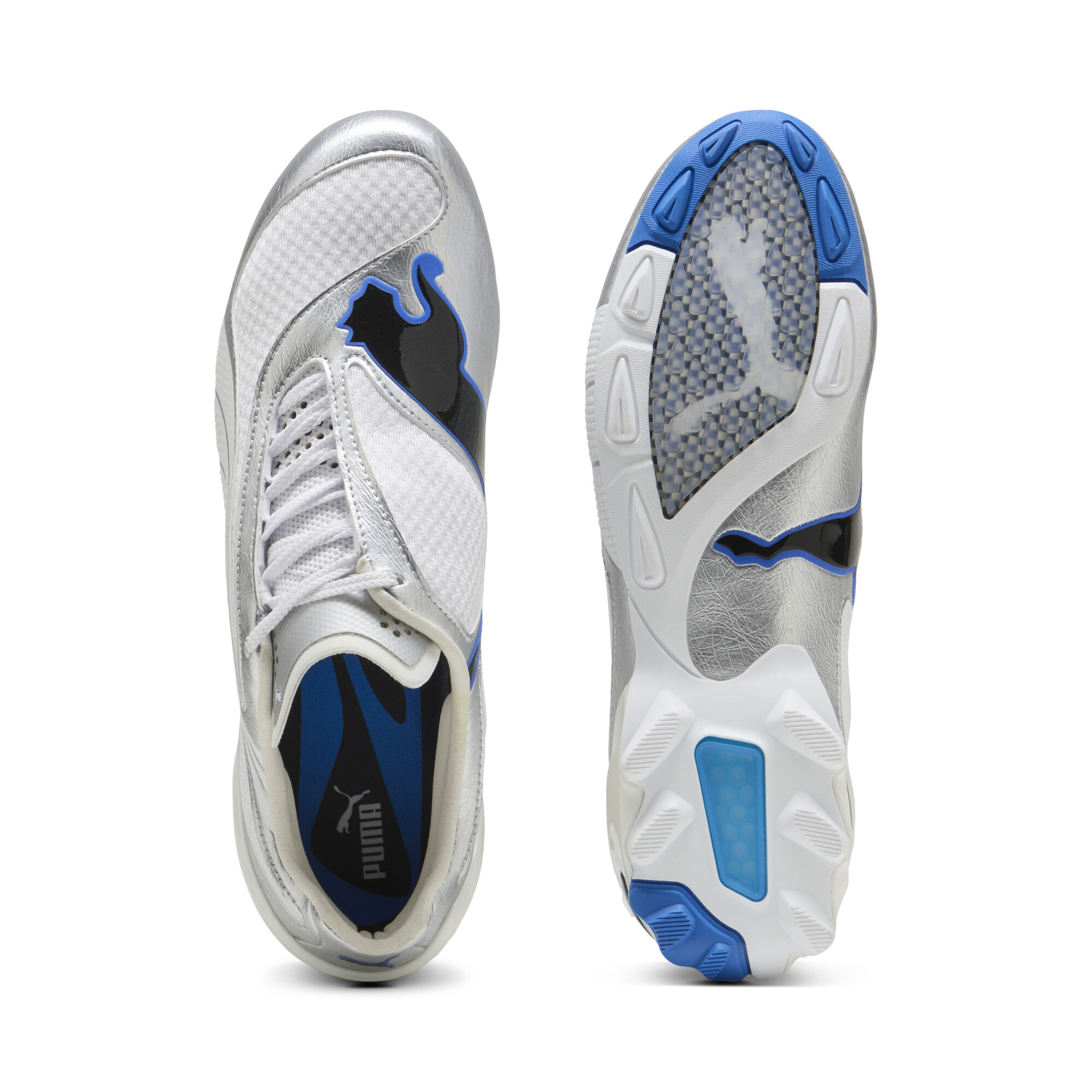 PUMA V-S1 Metallic uniseks sneakers, Wit/Zilver, Maat 36 thumbnail 4