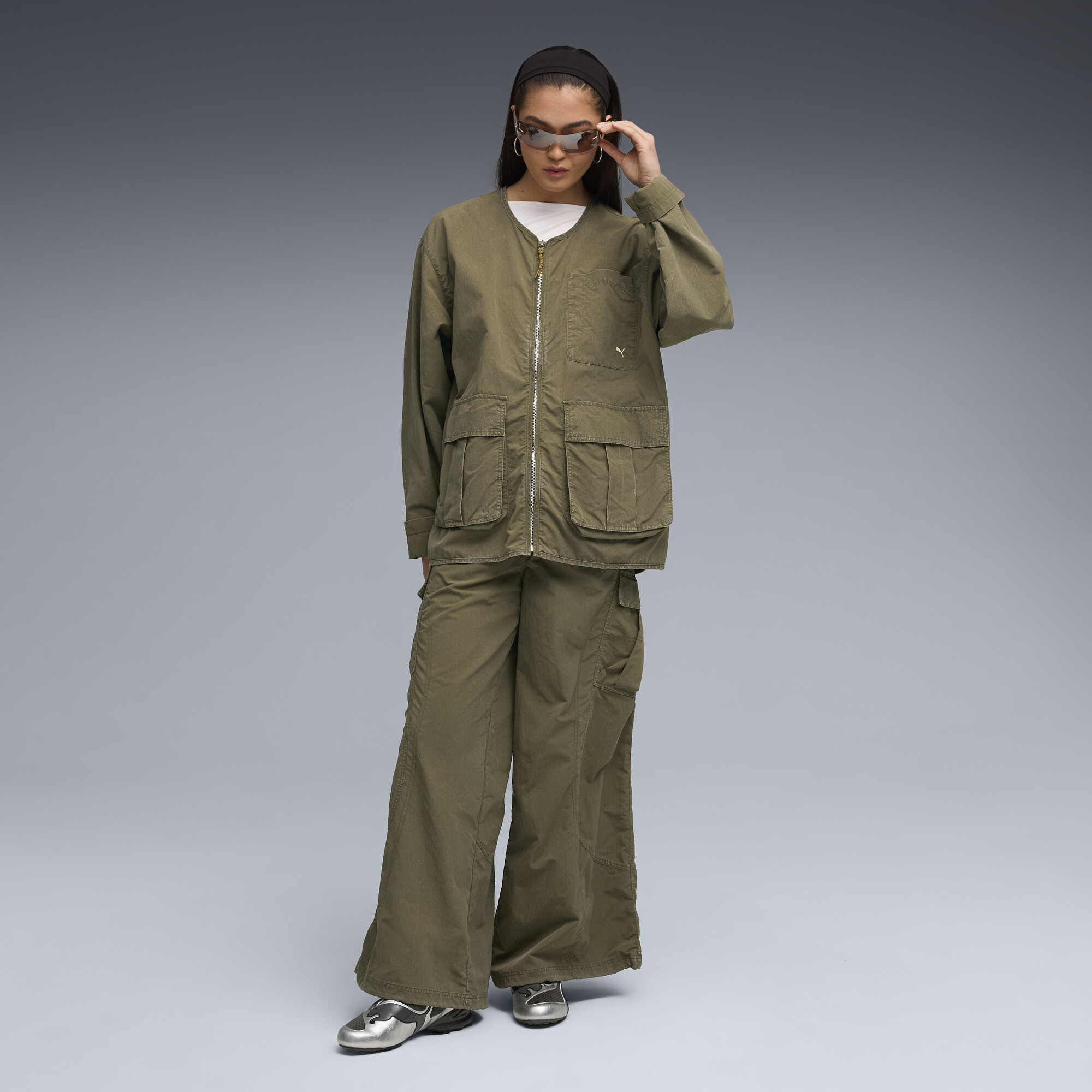 PUMA V-S1 Metallic uniseks sneakers, Zwart/Grijs, Maat 42,5 thumbnail 7