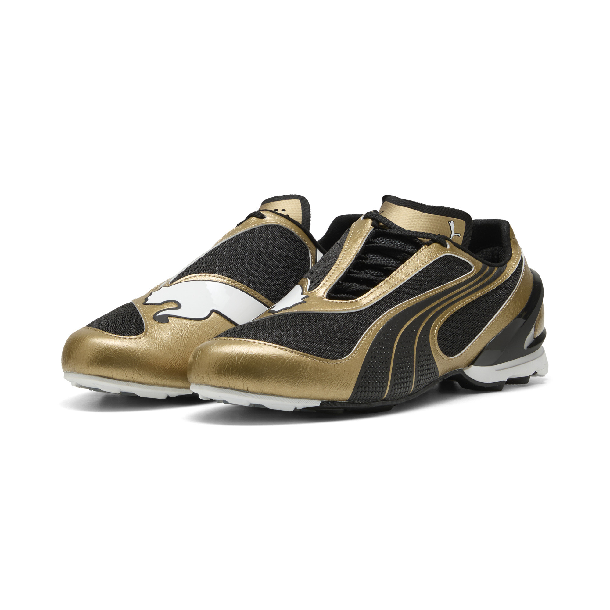 PUMA V-S1 Metallic uniseks sneakers, Zwart/Goud, Maat 46 thumbnail 6
