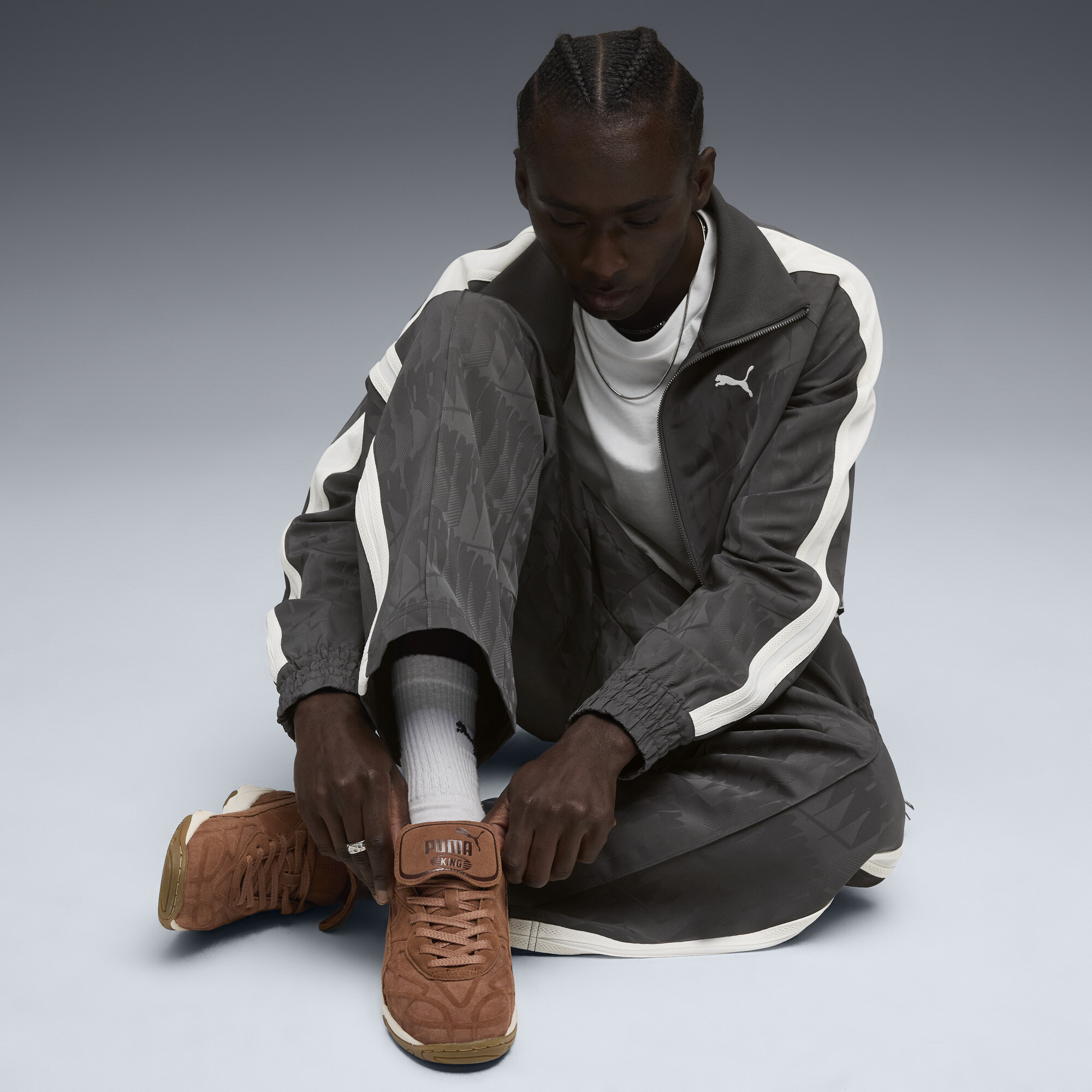 PUMA King Indoor Clean sneakers uniseks, Bruin, Maat 41 thumbnail 7