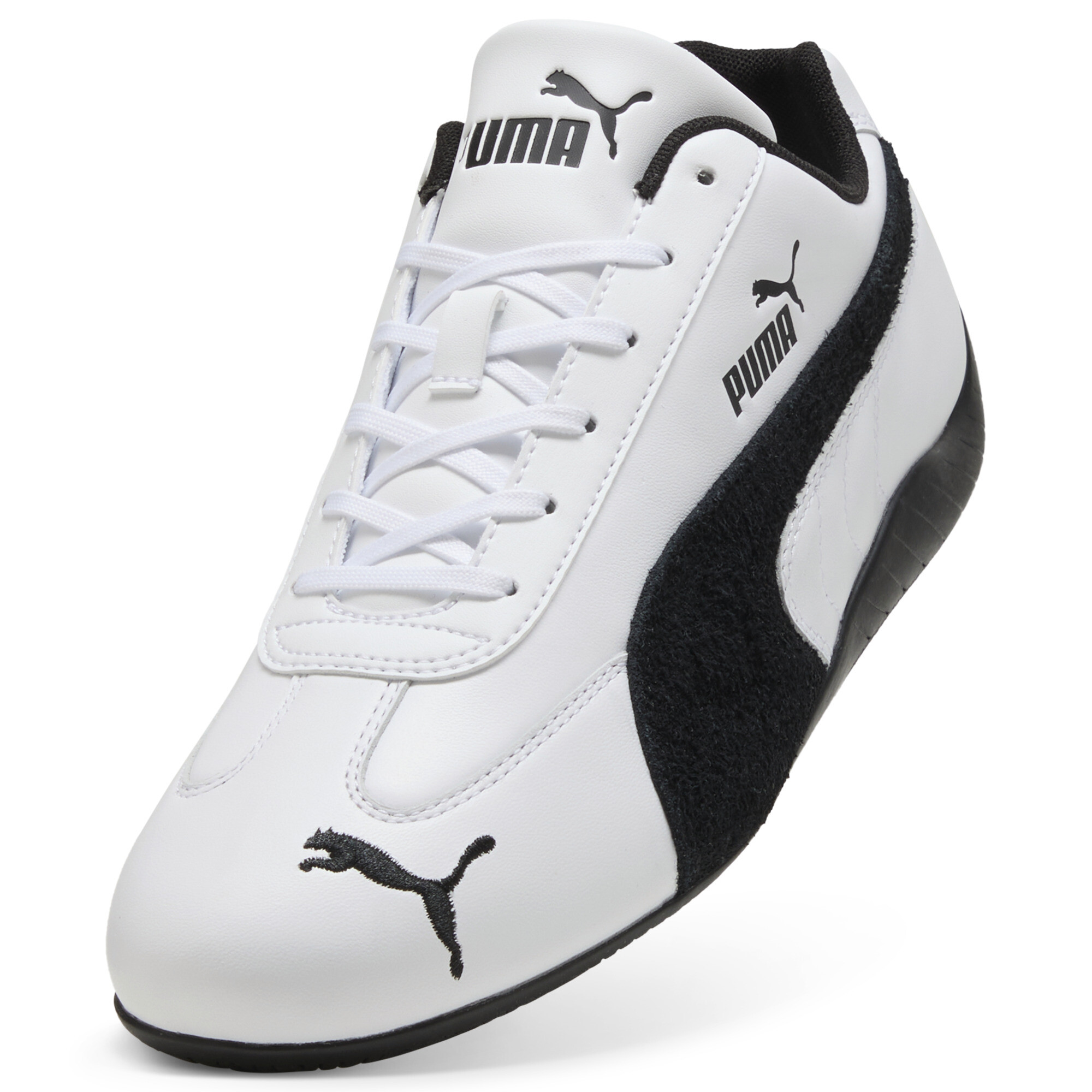 PUMA Speedcat uniseks leren sneakers, Zwart/Wit, Maat 39 thumbnail 2