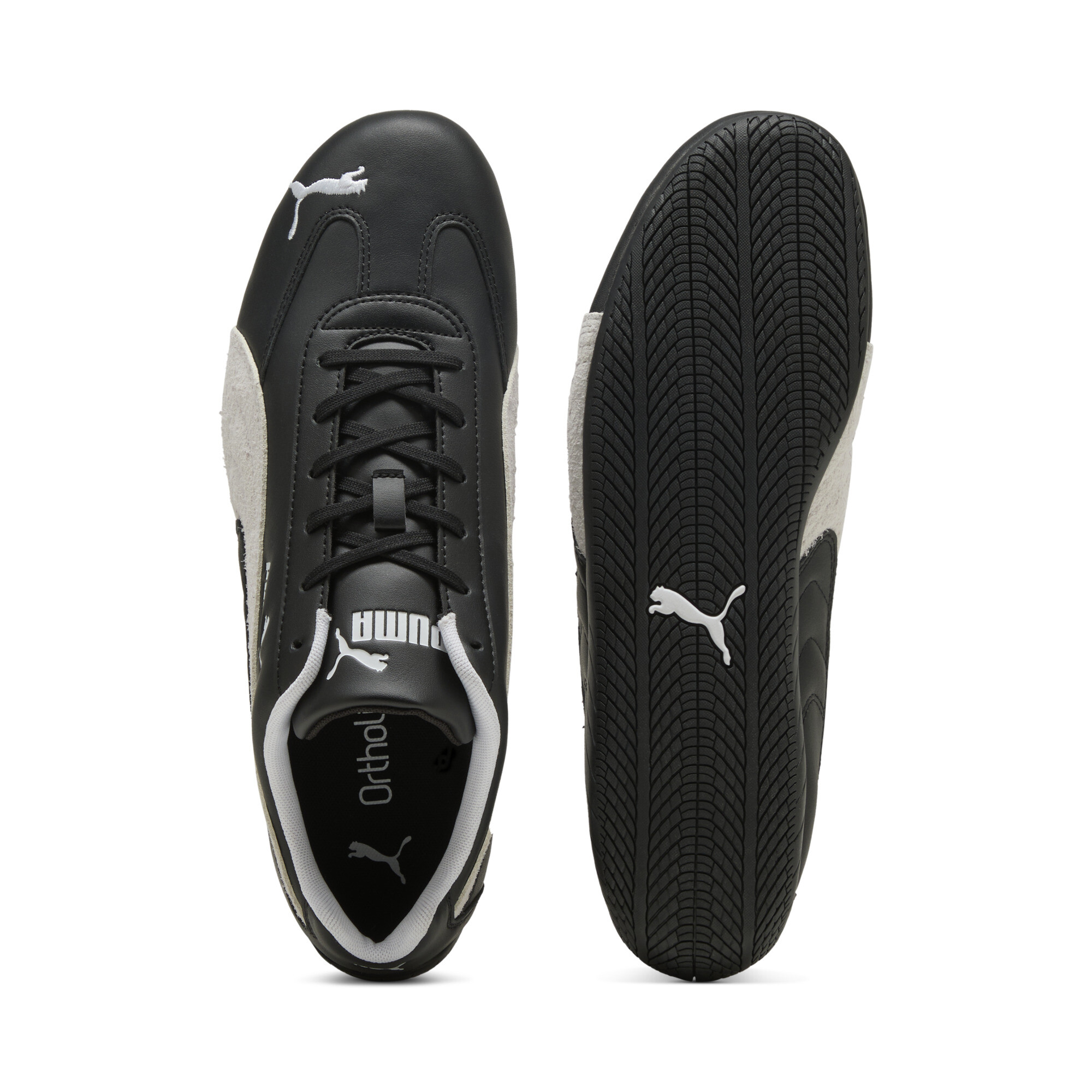 PUMA Speedcat uniseks leren sneakers, Zwart/Wit, Maat 37 thumbnail 4