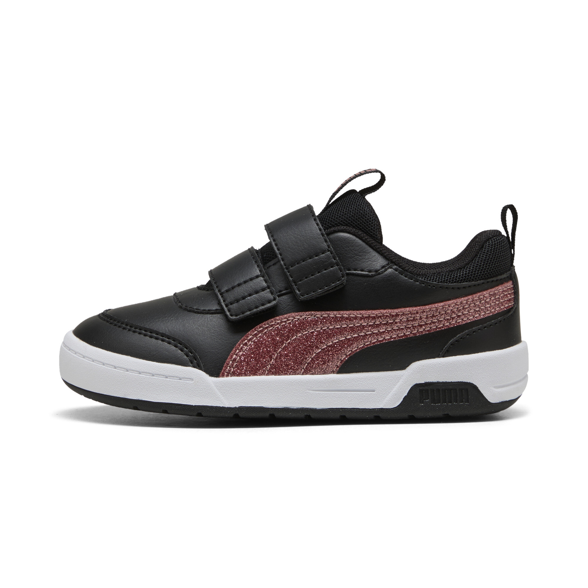 PUMA Multiflex 2 Glitz Little Kids' Easy On Sneakers in Black, Size 11.5