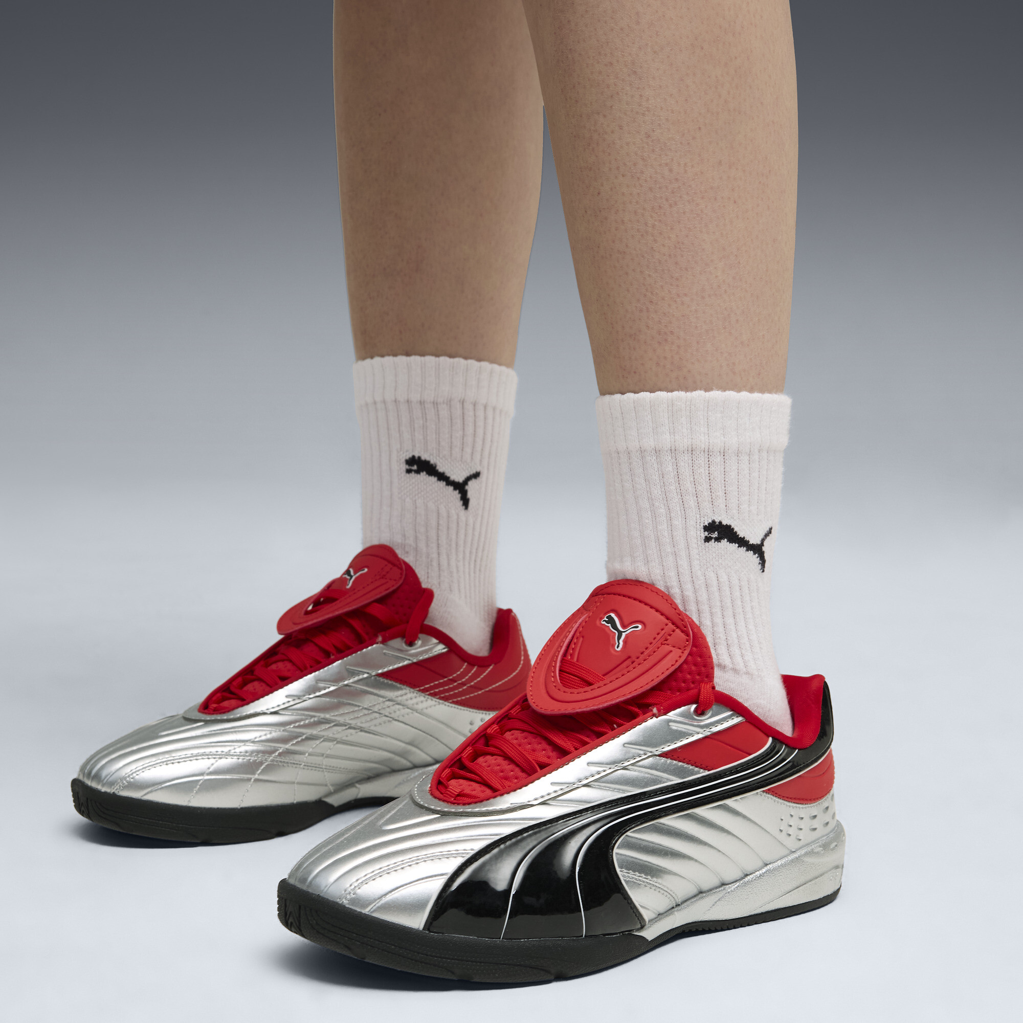 PUMA V-S2 Goalgetter sneakers, Rood/Zilver, Maat 36 thumbnail 8