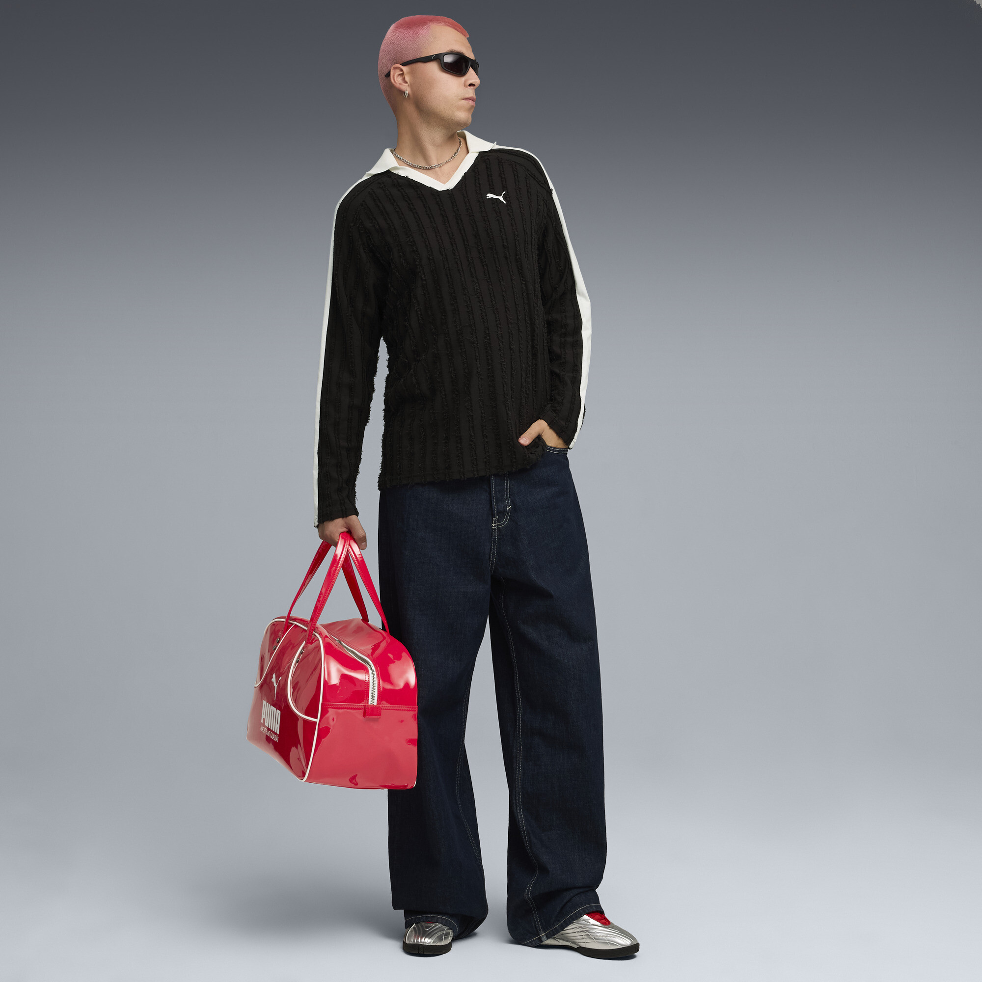 PUMA V-S2 Goalgetter sneakers, Rood/Zilver, Maat 36 thumbnail 9