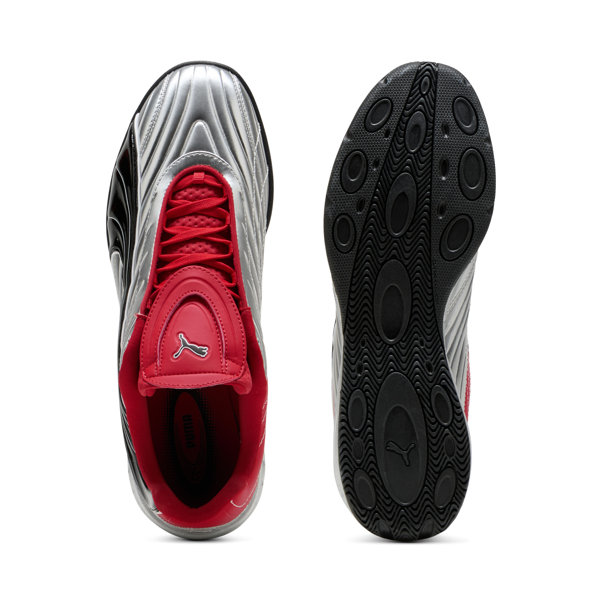 PUMA V-S2 Goalgetter sneakers, Rood/Zilver, Maat 36 thumbnail 4