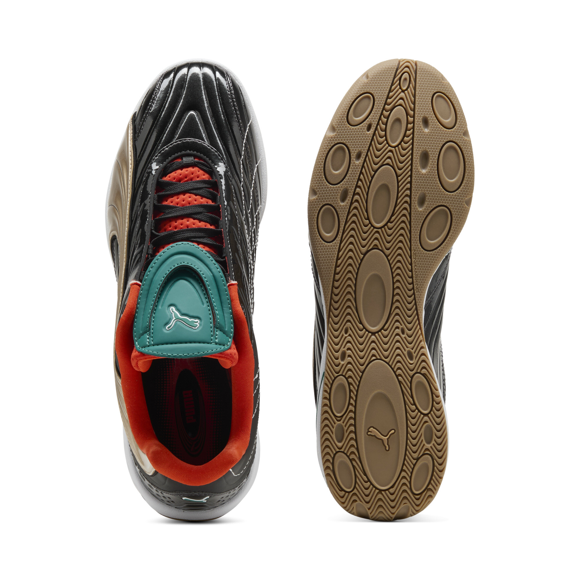 PUMA V-S2 Goalgetter sneakers, Zwart/Goud, Maat 40,5 thumbnail 4