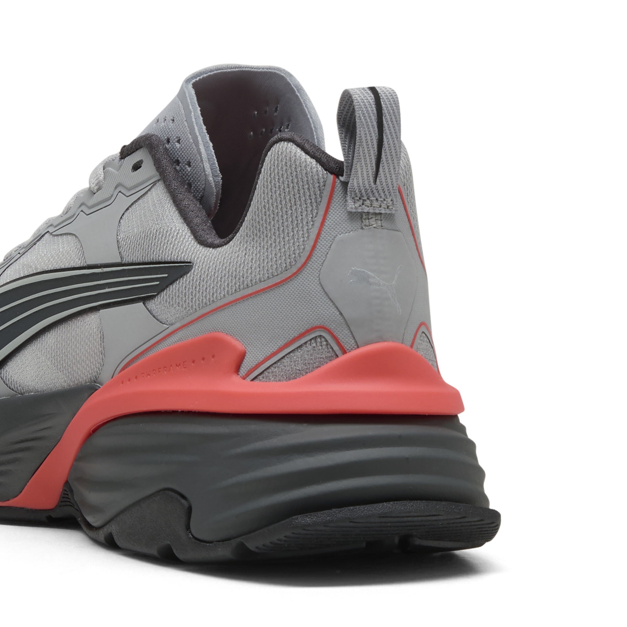 PUMA Fade uniseks sneakers, Grijs/Rood, Maat 35,5 thumbnail 5