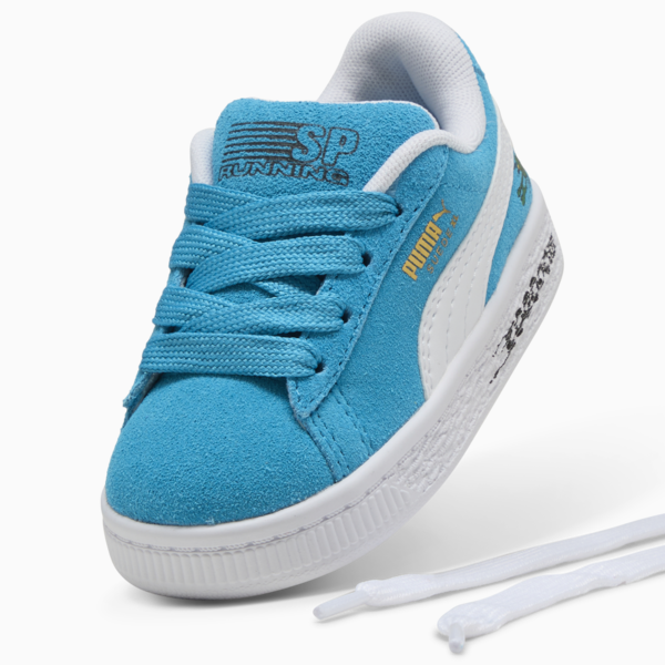 Tenis Super PUMA Suede XL para bebés, Tropical Blue-PUMA White, large-MEX