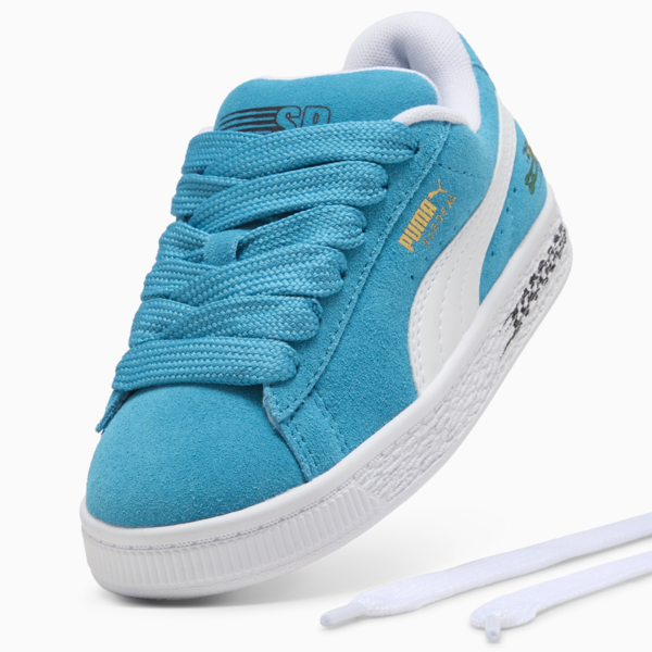 Tenis Suede XL Super PUMA para niños, Tropical Blue-PUMA White, large-MEX