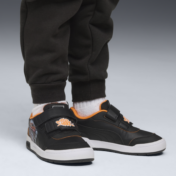 Tenis PUMA x HOT WHEELS™ Multiflex para niños, PUMA Black-PUMA Black-Orange Glo, large-MEX