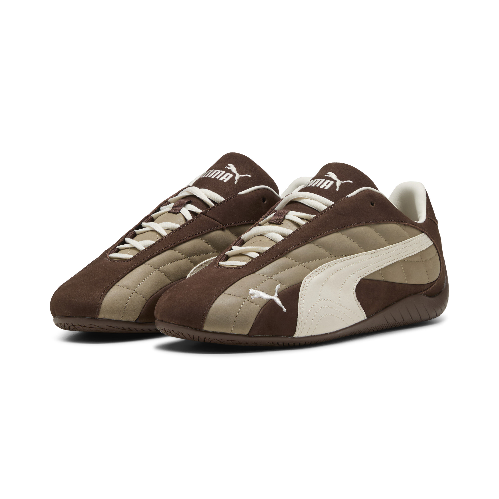 PUMA Speedcat Plus Gewatteerde Sneakers uniseks, Wit/Bruin, Maat 42 thumbnail 6