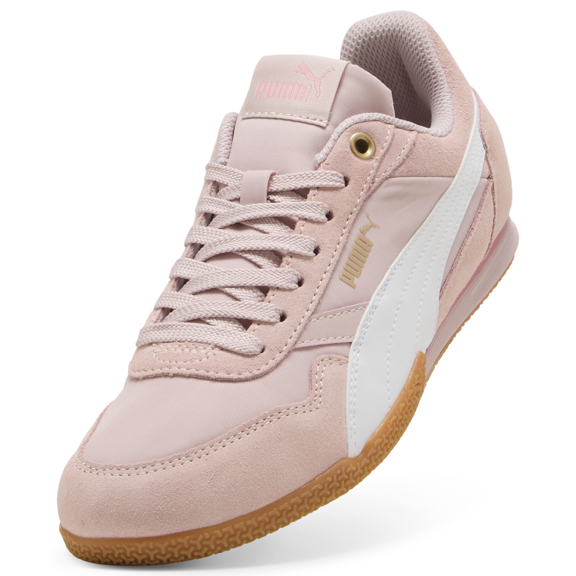 PUMA Bella Donna nylon sneakers voor Dames, Wit/Goud, Maat 38 thumbnail 2