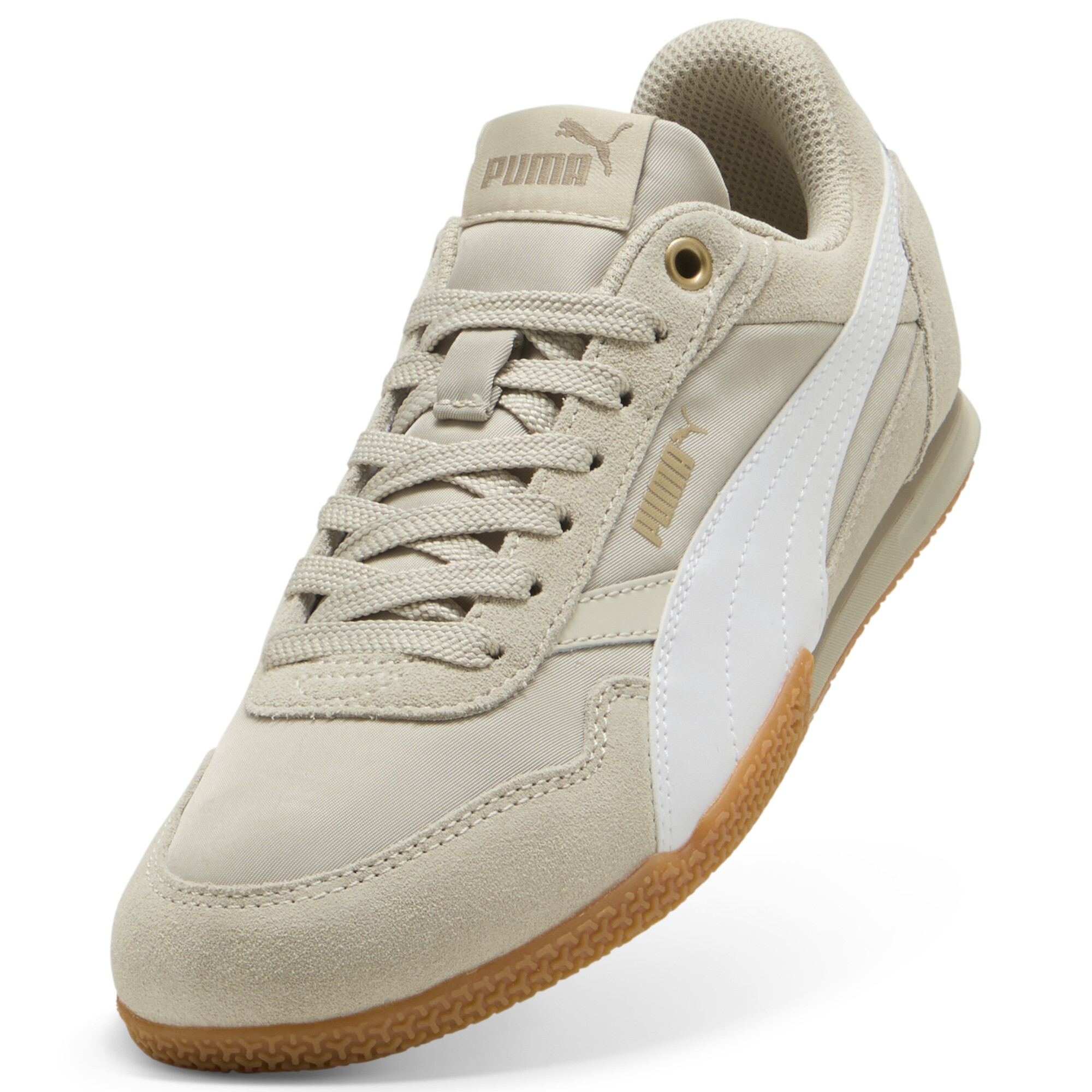 PUMA Bella Donna nylon sneakers voor Dames, Wit/Goud, Maat 40 thumbnail 2