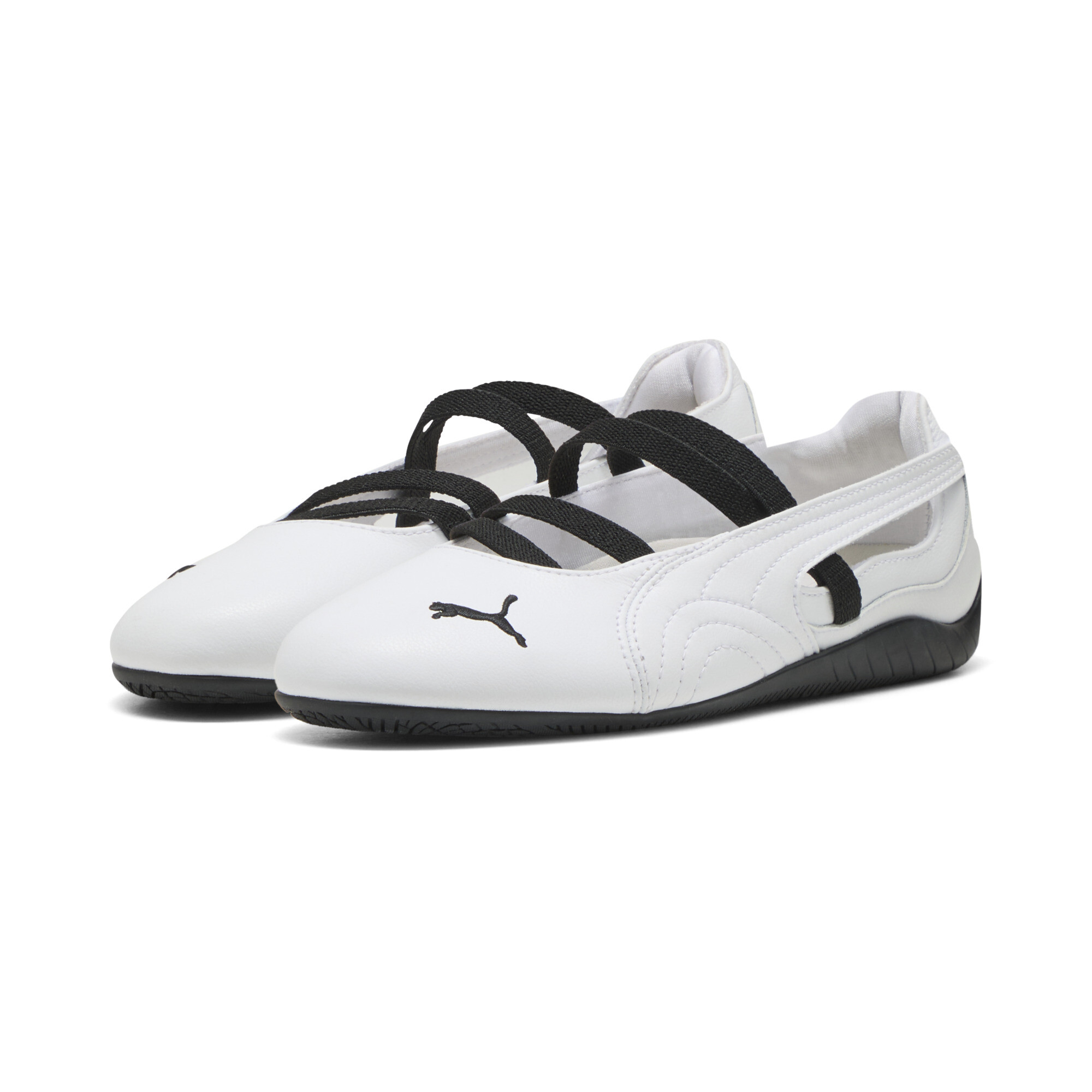 PUMA Speedcat Ballet leren schoenen voor Dames, Zwart/Wit, Maat 37,5 thumbnail 6