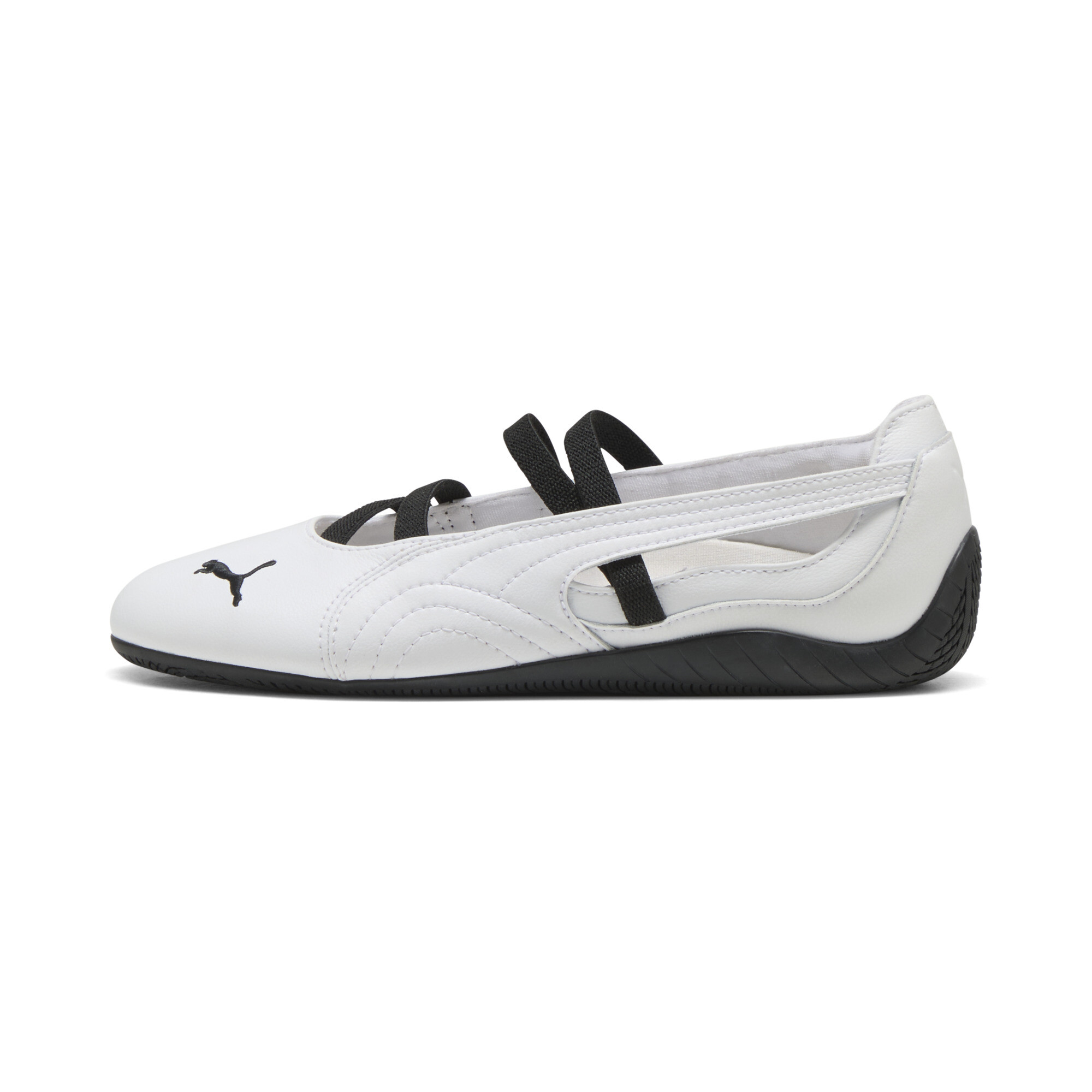 Puma Speedcat Ballet Lederschuhe Damen | Mit Plain | White/Black | Größe: 42