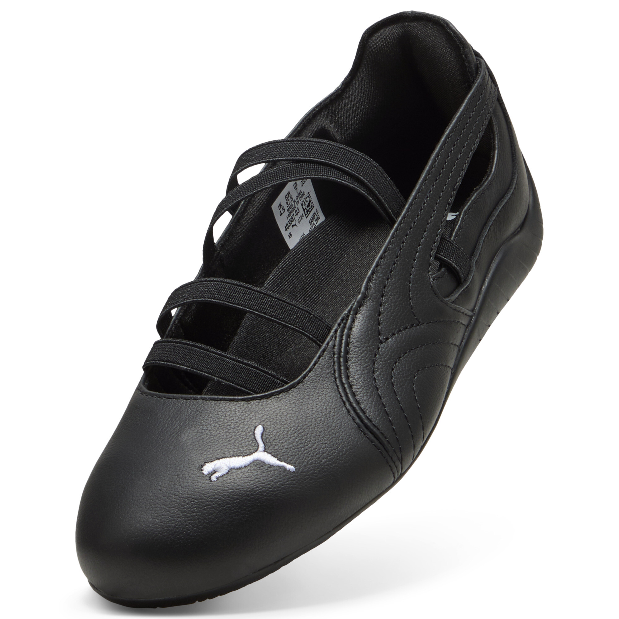 PUMA Speedcat Ballet leren schoenen voor Dames, Zwart/Wit, Maat 37 thumbnail 2