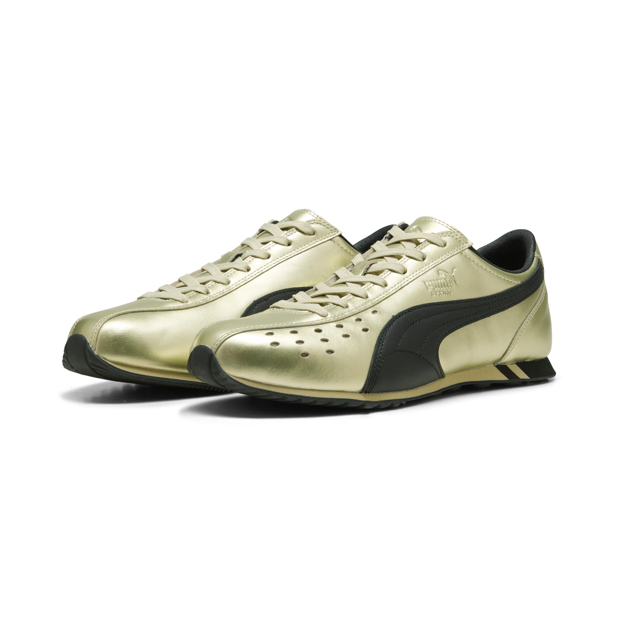 PUMA Sprint Metallic uniseks sneakers, Zwart/Goud, Maat 45 thumbnail 6