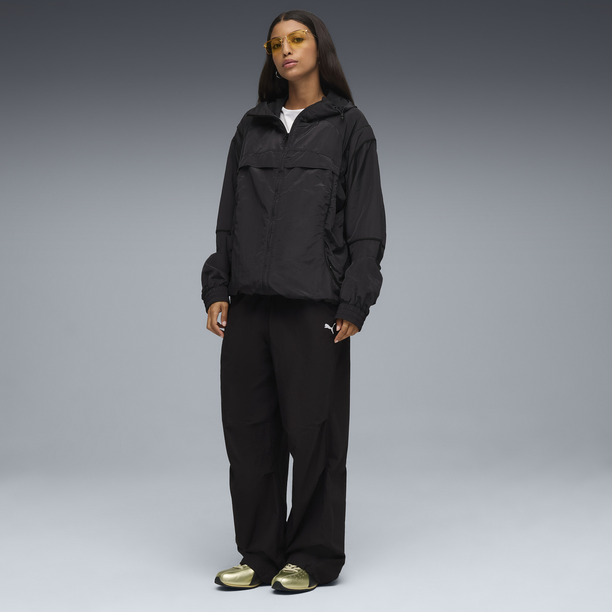 PUMA Sprint Metallic uniseks sneakers, Zwart/Goud, Maat 45 thumbnail 7