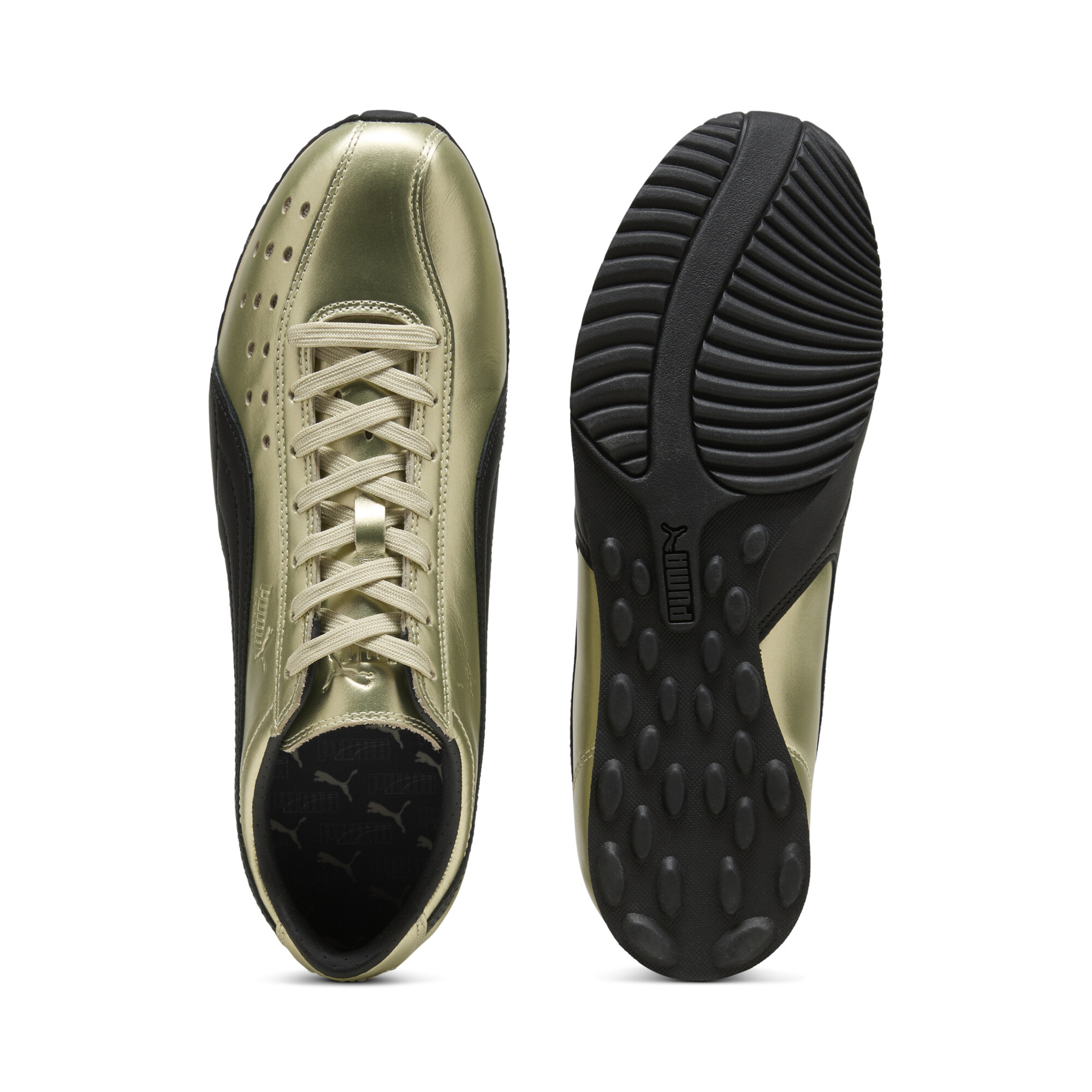 PUMA Sprint Metallic uniseks sneakers, Zwart/Goud, Maat 45 thumbnail 4