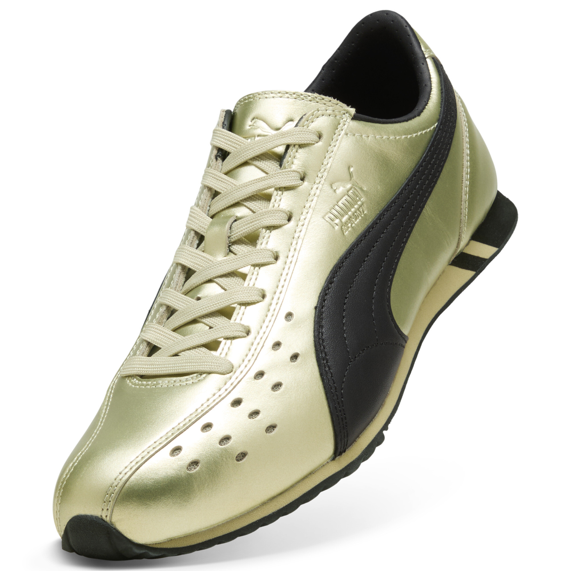 PUMA Sprint Metallic uniseks sneakers, Zwart/Goud, Maat 45 thumbnail 2