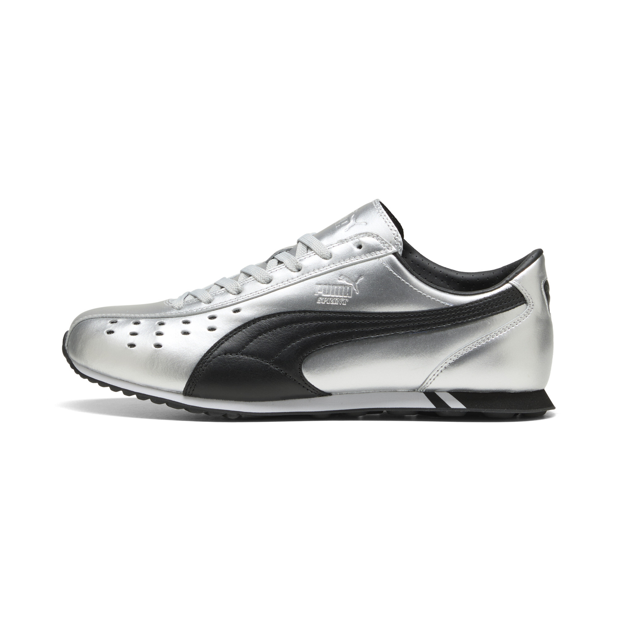 PUMA Sprint Metallic uniseks sneakers, Zwart/Zilver, Maat 47