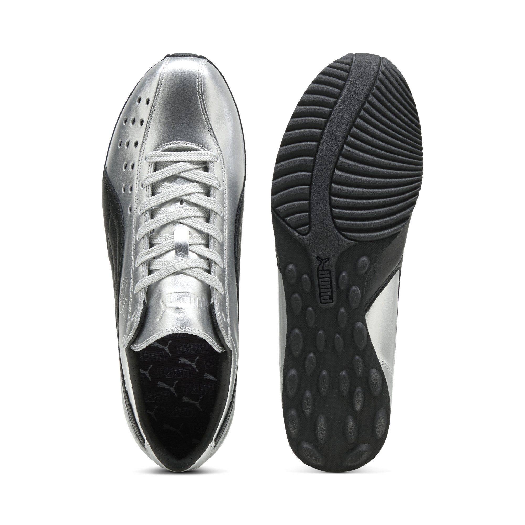 PUMA Sprint Metallic uniseks sneakers, Zwart/Zilver, Maat 47 thumbnail 4