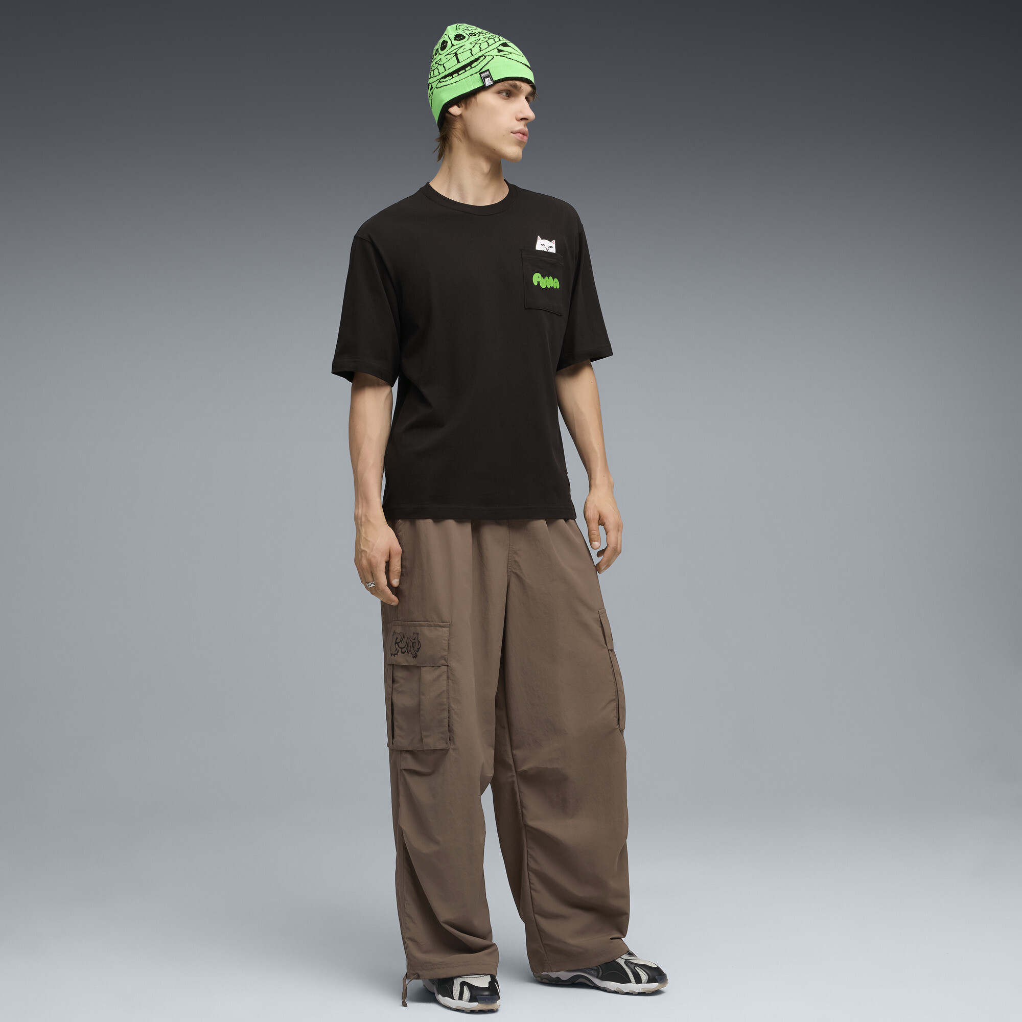 PUMA x RIPNDIP Inhale uniseks sneakers, Zwart/Zilver, Maat 37,5 thumbnail 8