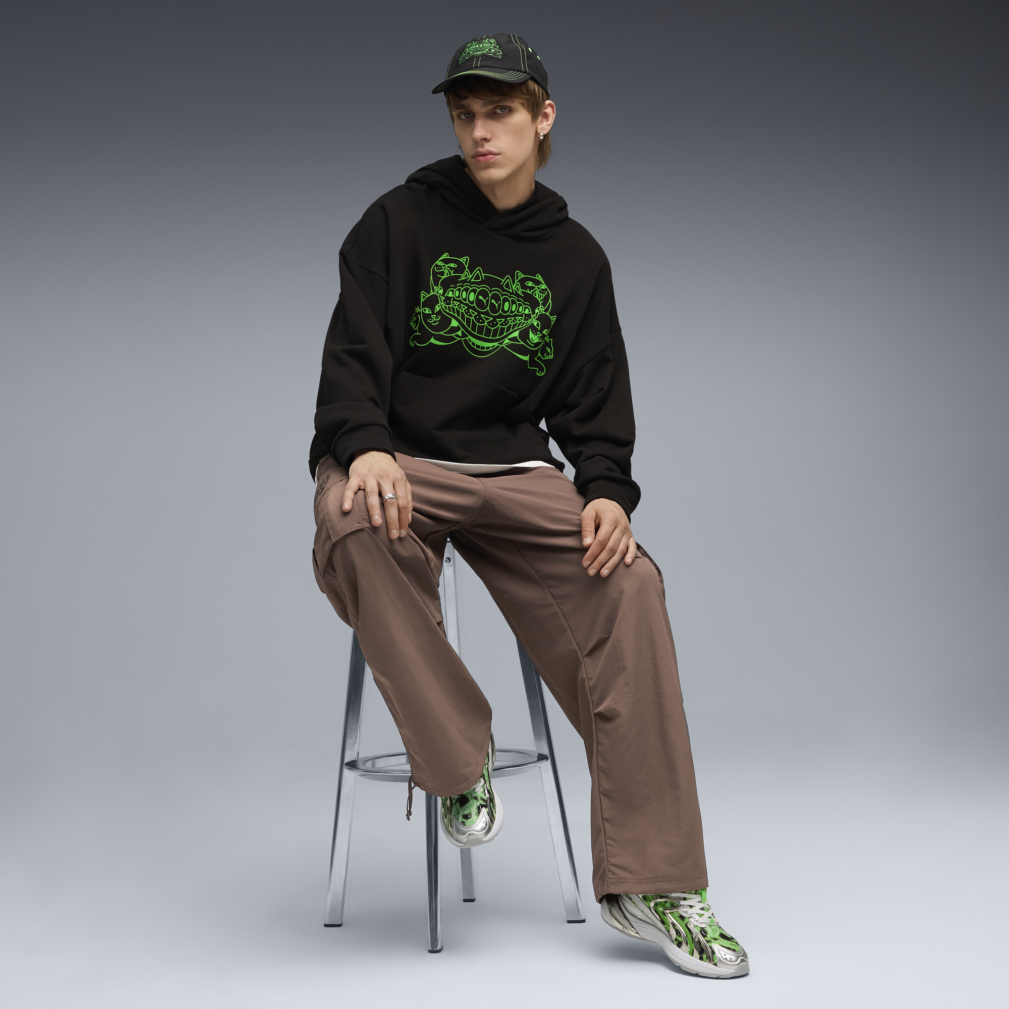 PUMA x RIPNDIP Inverse Sneakers uniseks, Groen/Zilver, Maat 38 thumbnail 8