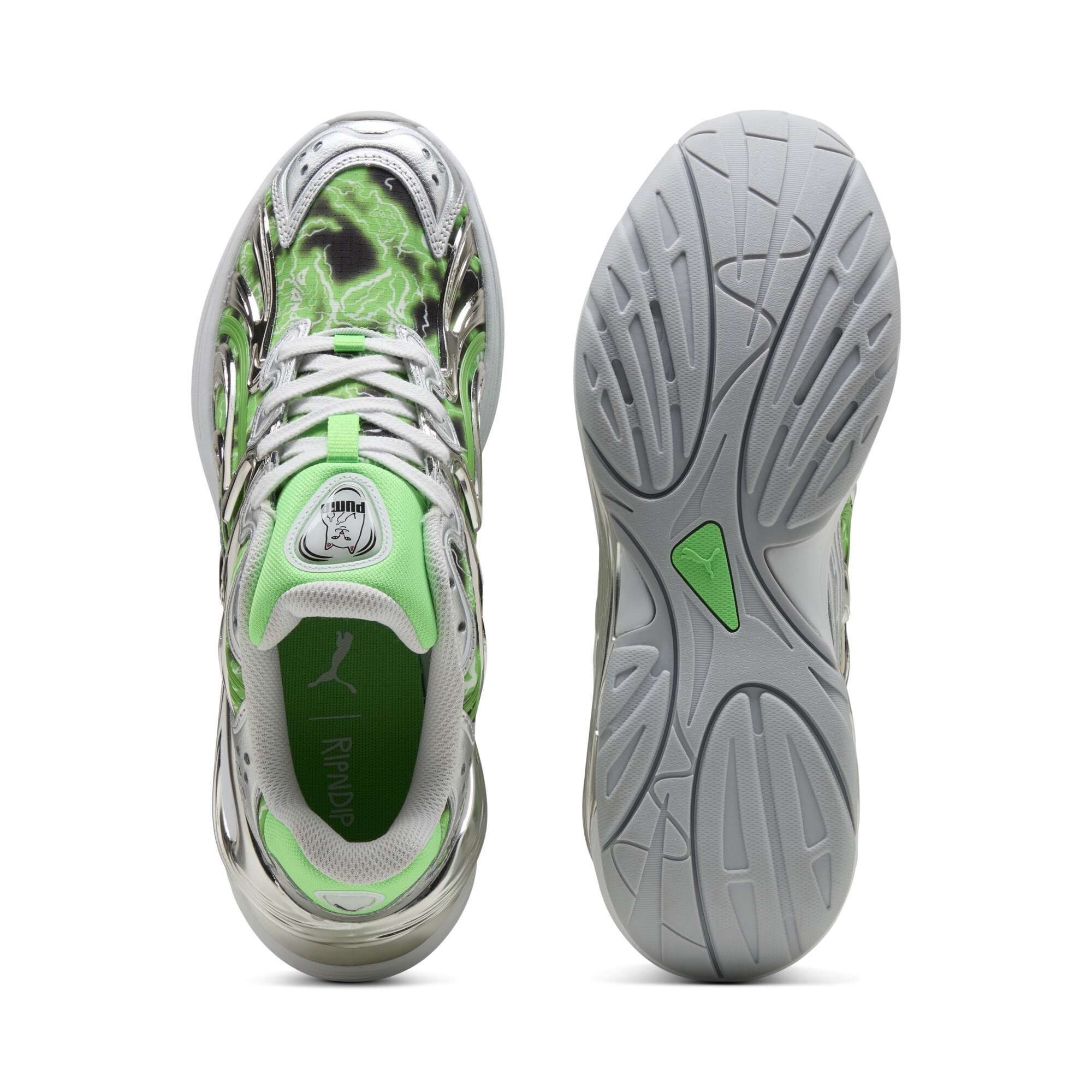 PUMA x RIPNDIP Inverse Sneakers uniseks, Groen/Zilver, Maat 38 thumbnail 5