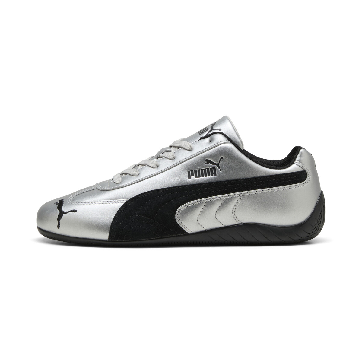 Speedcat Metallic Sneakers Unisex in Silver/Black by PUMA, UK 5.5
